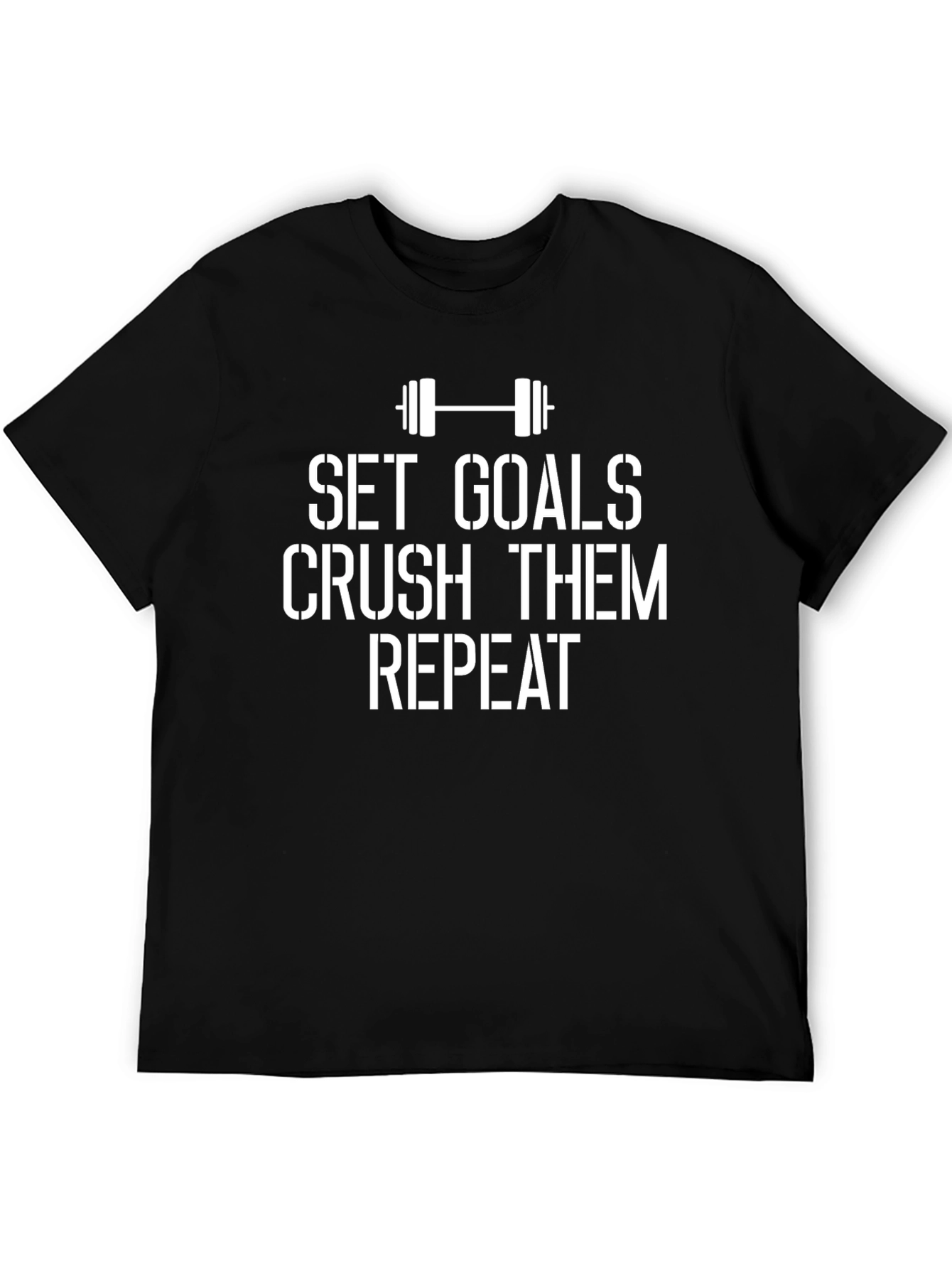 Set Goals Crush Them Repeat Gym Workout T-Shirt