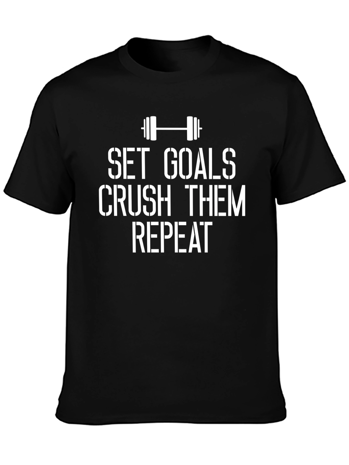 Set Goals Crush Them Repeat Gym Workout T-Shirt