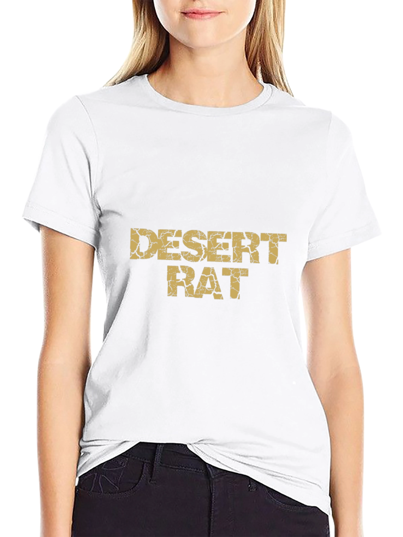 Desert Rat Graphic Tee - Black Cotton Casual T-Shirt