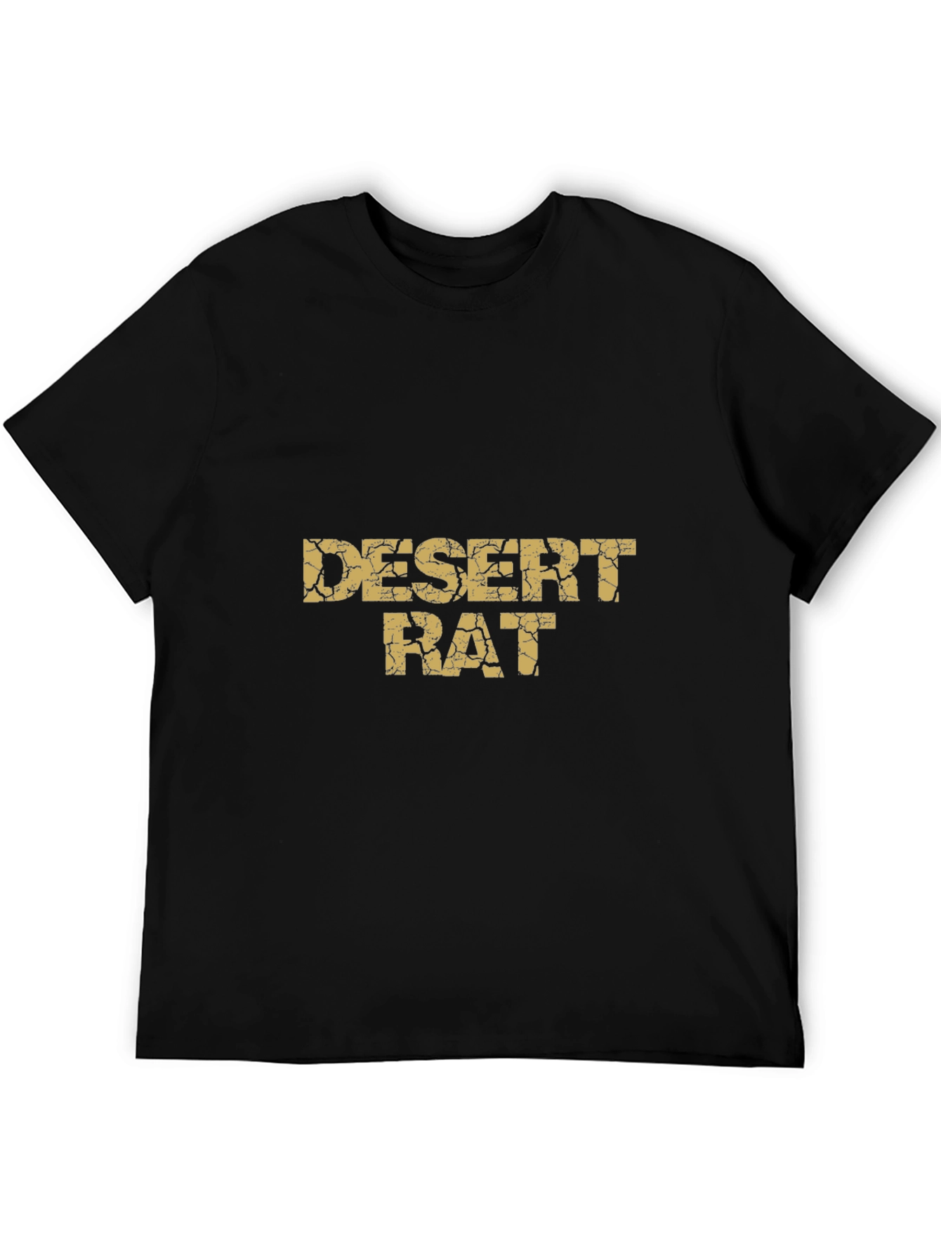 Desert Rat Graphic Tee - Black Cotton Casual T-Shirt