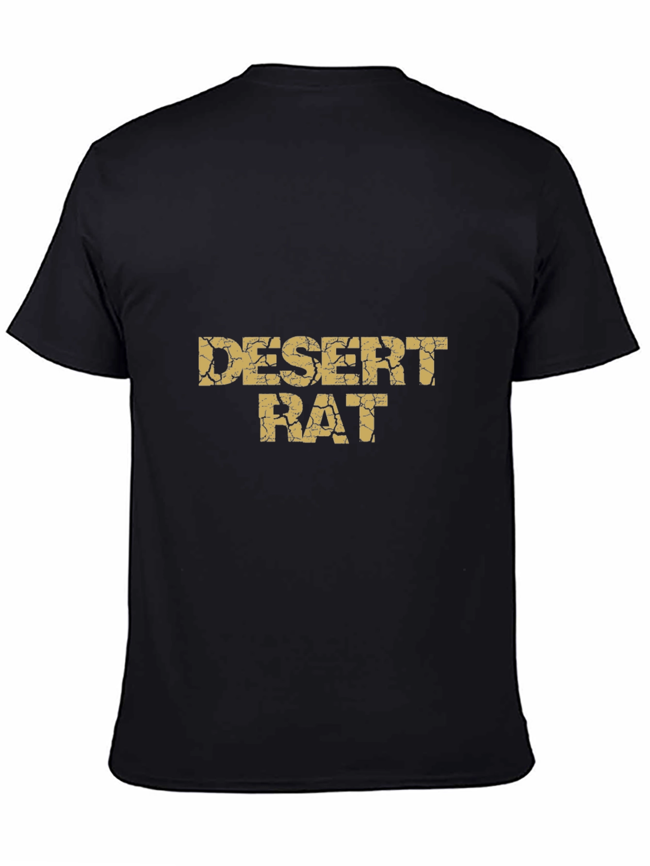 Desert Rat Graphic Tee - Black Cotton Casual T-Shirt
