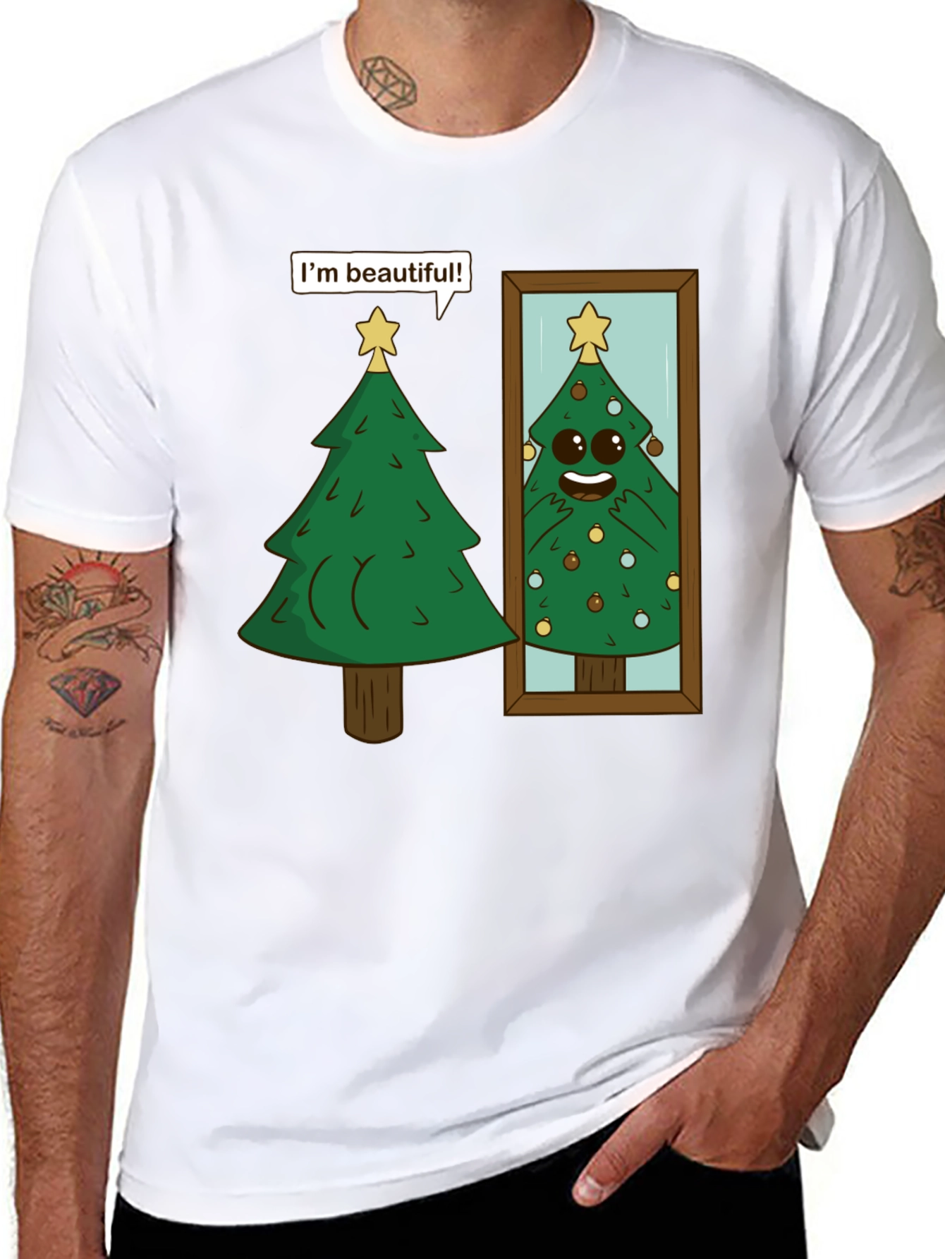 Funny Christmas Tree Im Beautiful T-Shirt