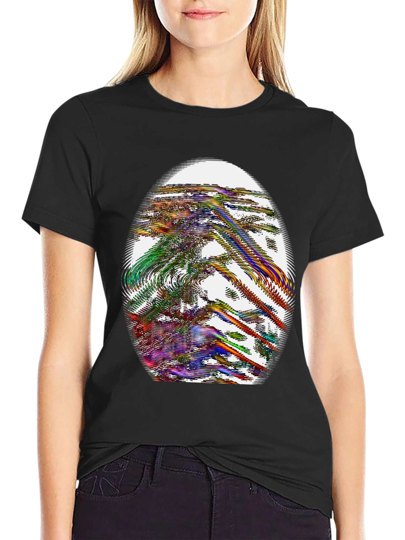 Abstract Graphic Print Crew Neck T-Shirt