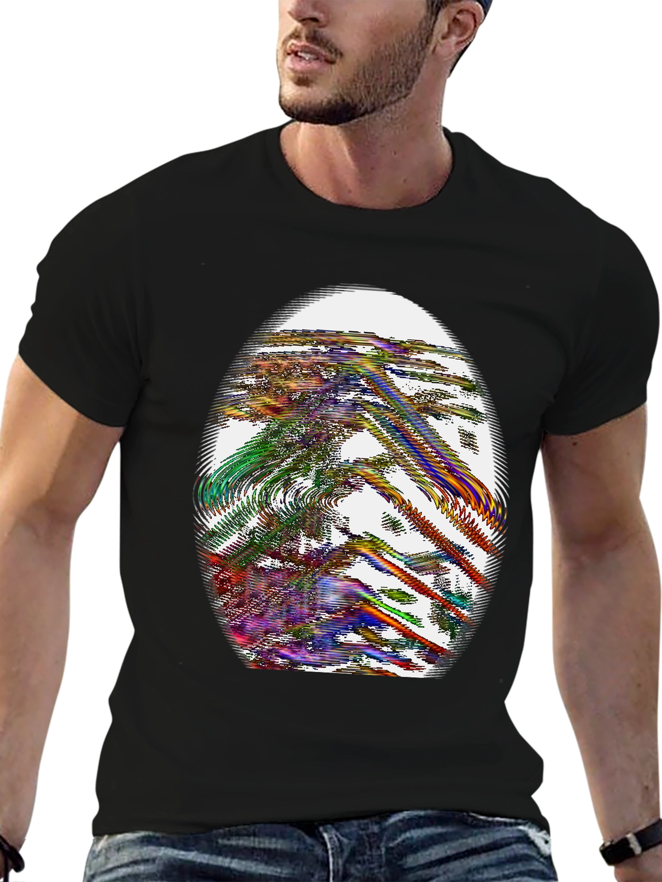 Abstract Graphic Print Crew Neck T-Shirt