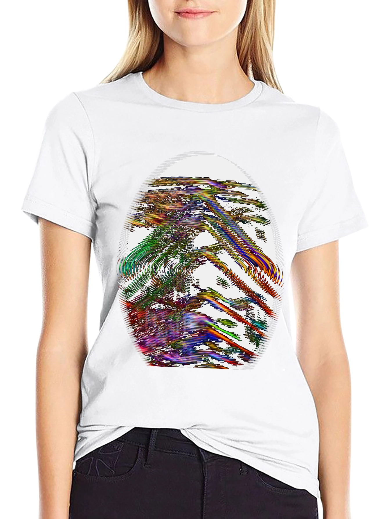 Abstract Graphic Print Crew Neck T-Shirt