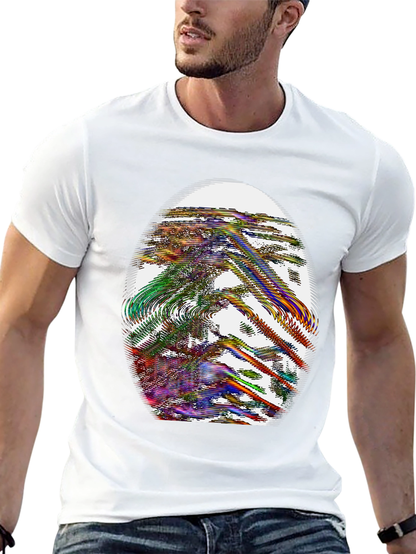 Abstract Graphic Print Crew Neck T-Shirt