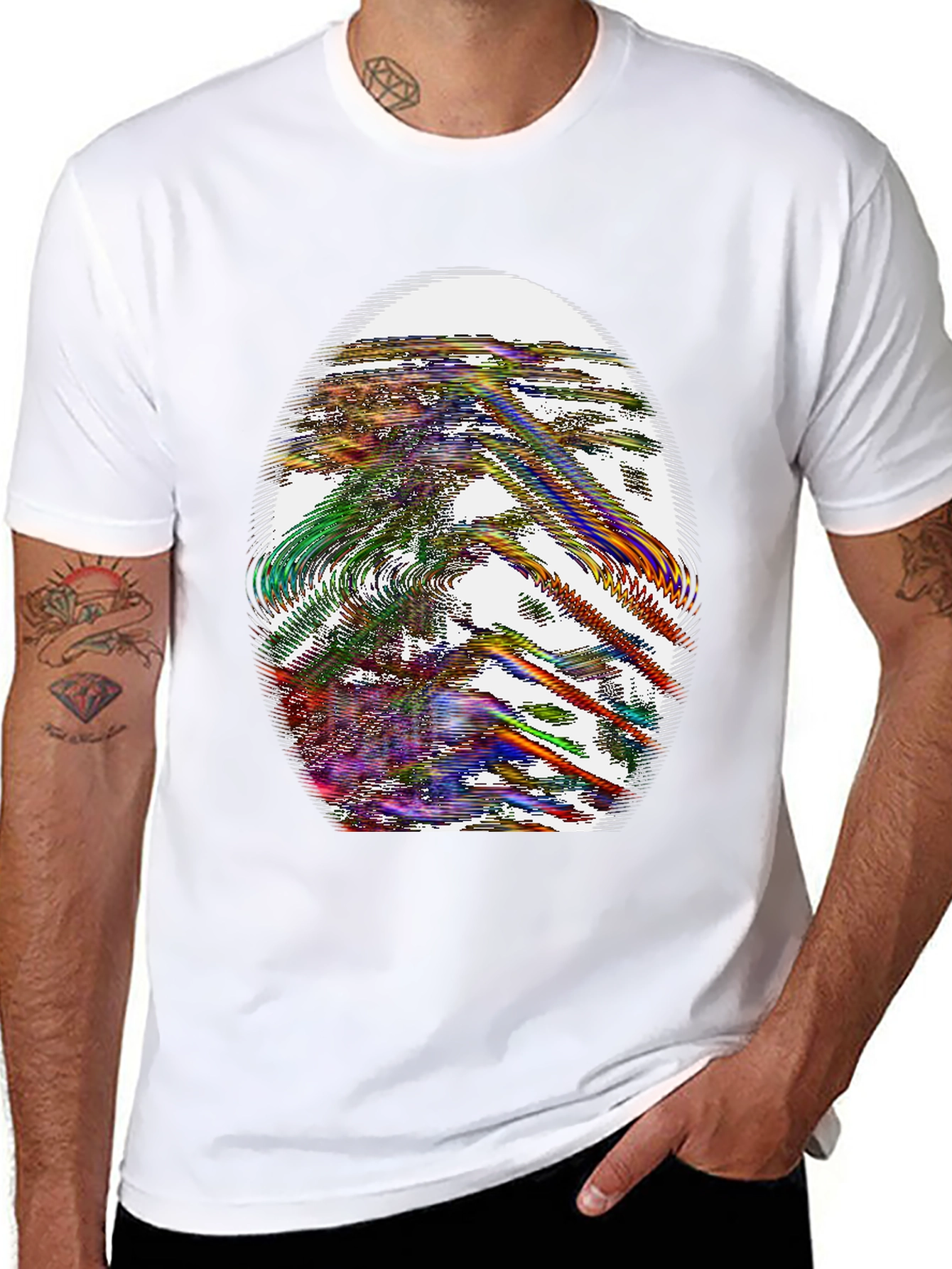 Abstract Graphic Print Crew Neck T-Shirt