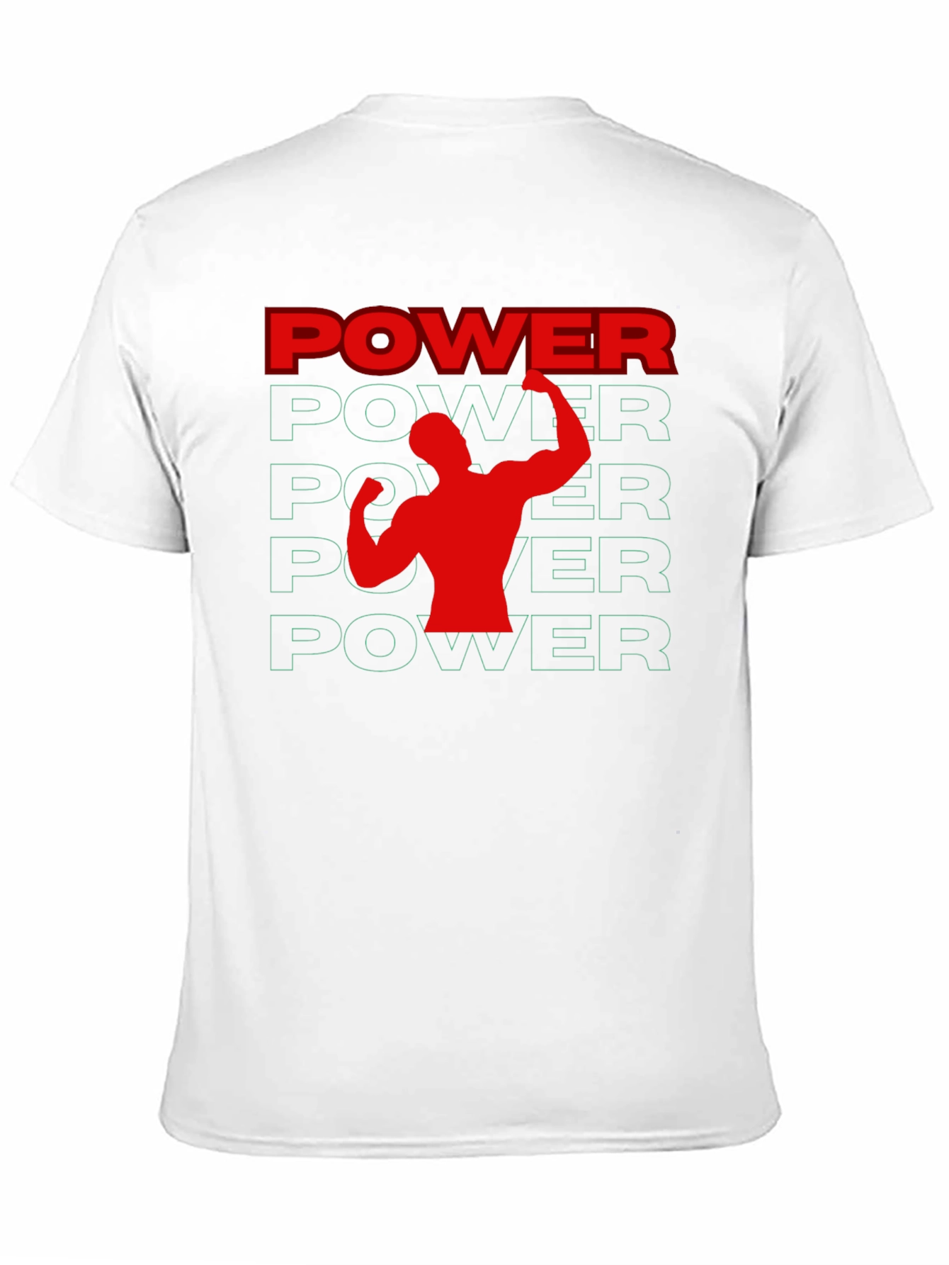 Power Graphic Tee - Black Cotton Gym Shirt
