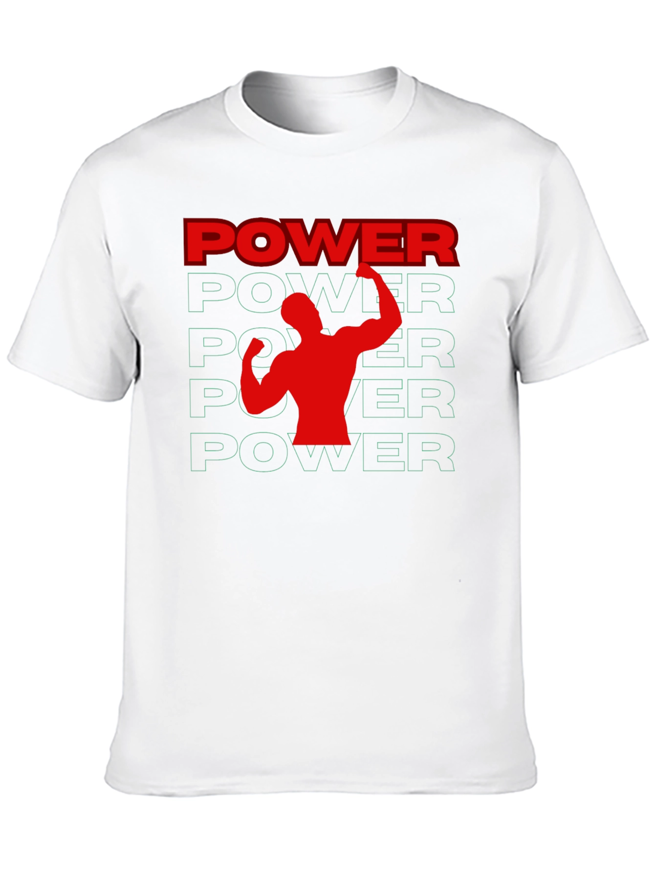 Power Graphic Tee - Black Cotton Gym Shirt