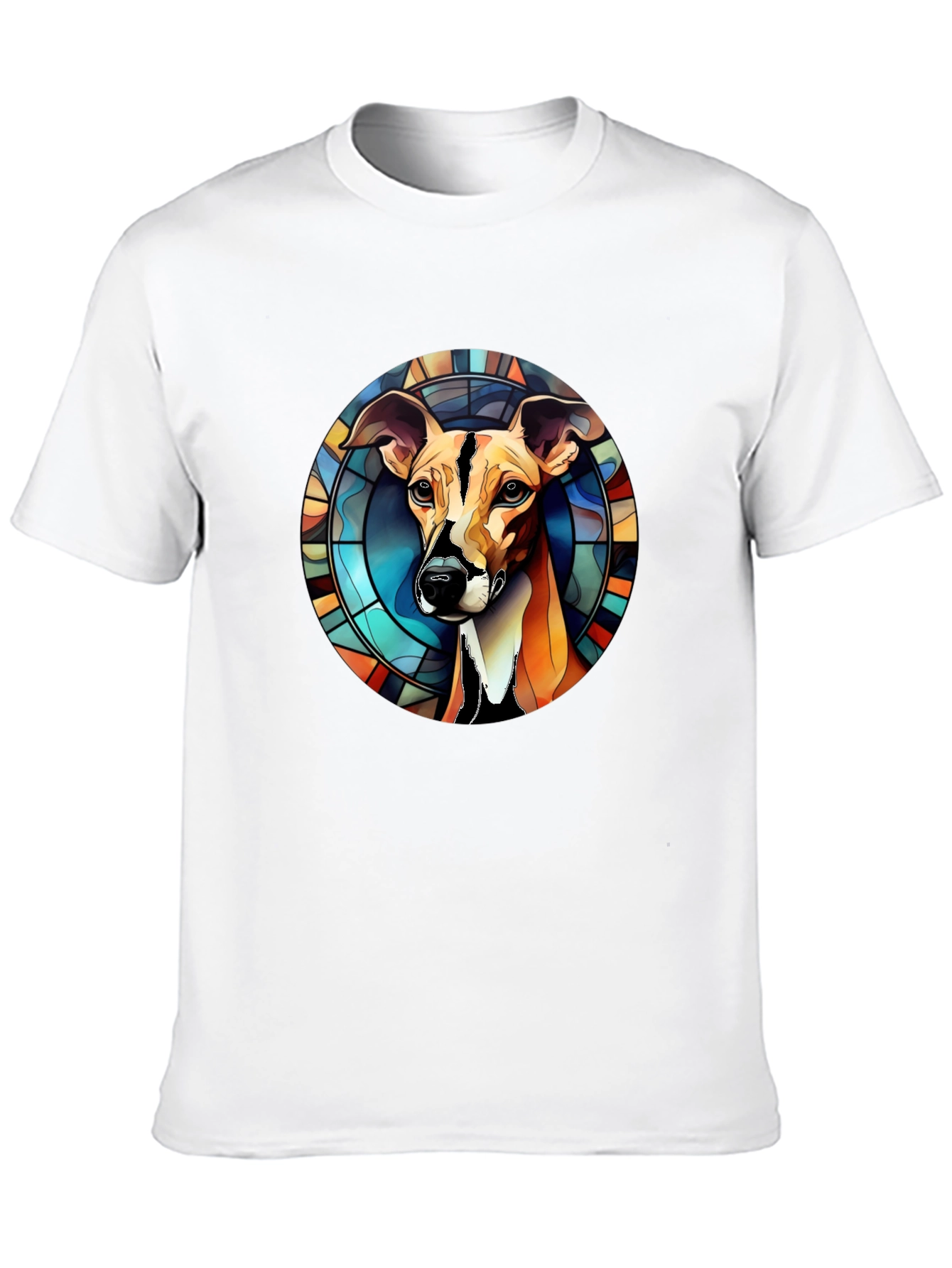 Stained Glass Dog Graphic Tee - Mens Black T-Shirt