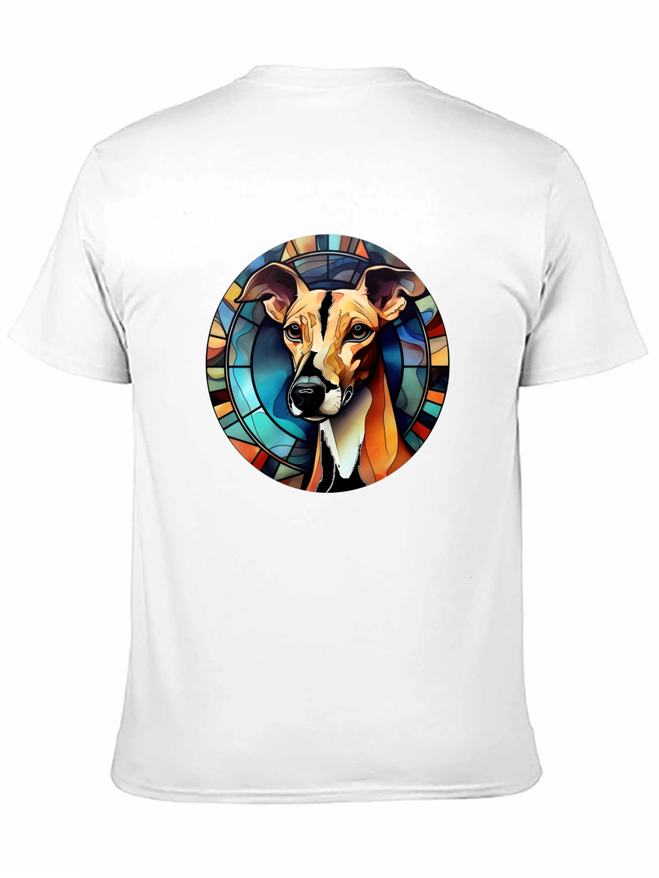 Stained Glass Dog Graphic Tee - Mens Black T-Shirt