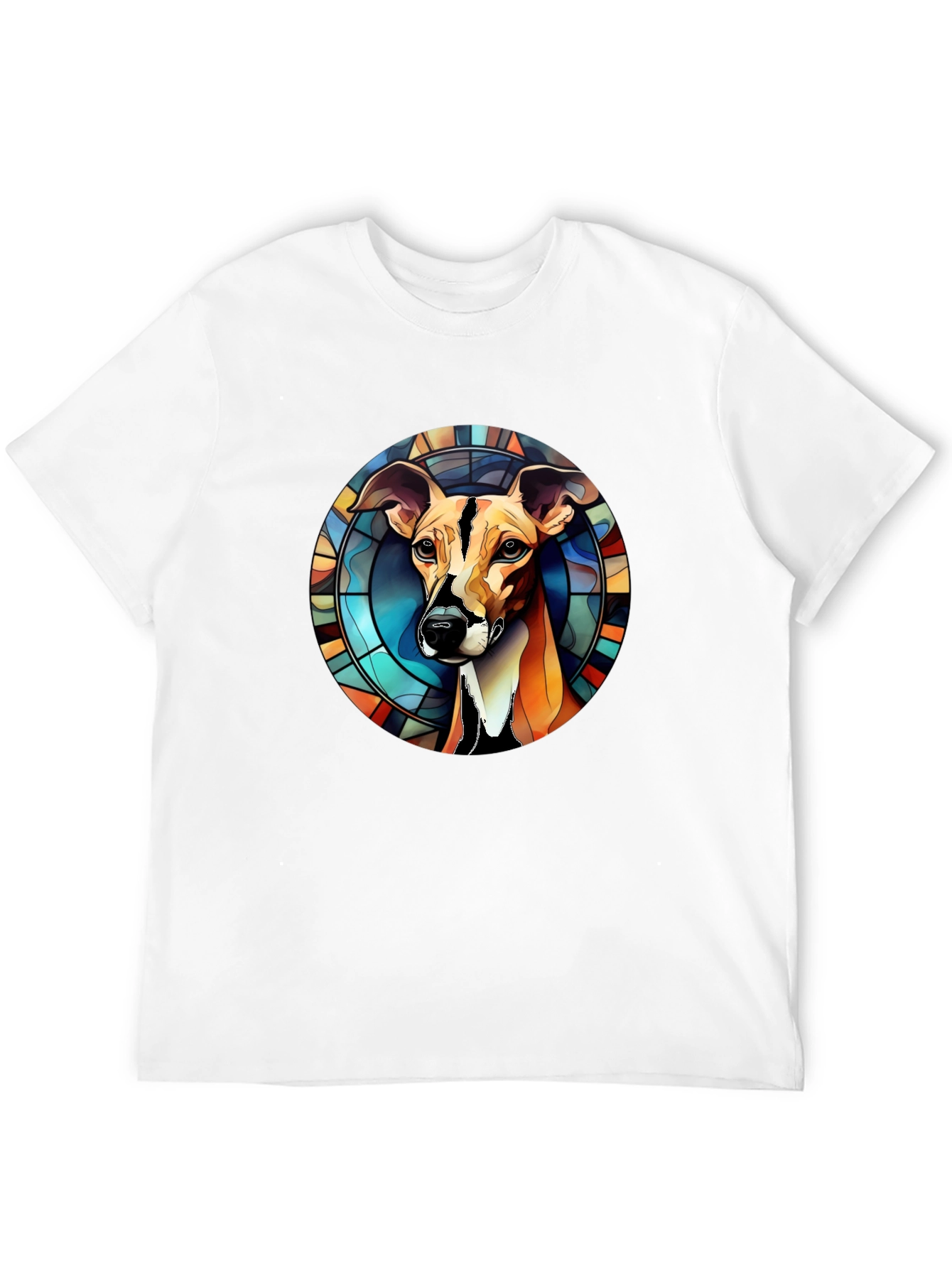 Stained Glass Dog Graphic Tee - Mens Black T-Shirt