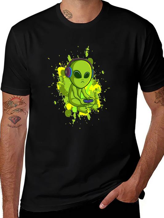 Alien Gamer Black T-Shirt