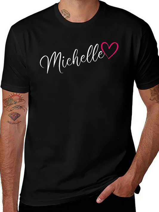 Michelle Heart T-Shirt - Personalized Name Tee
