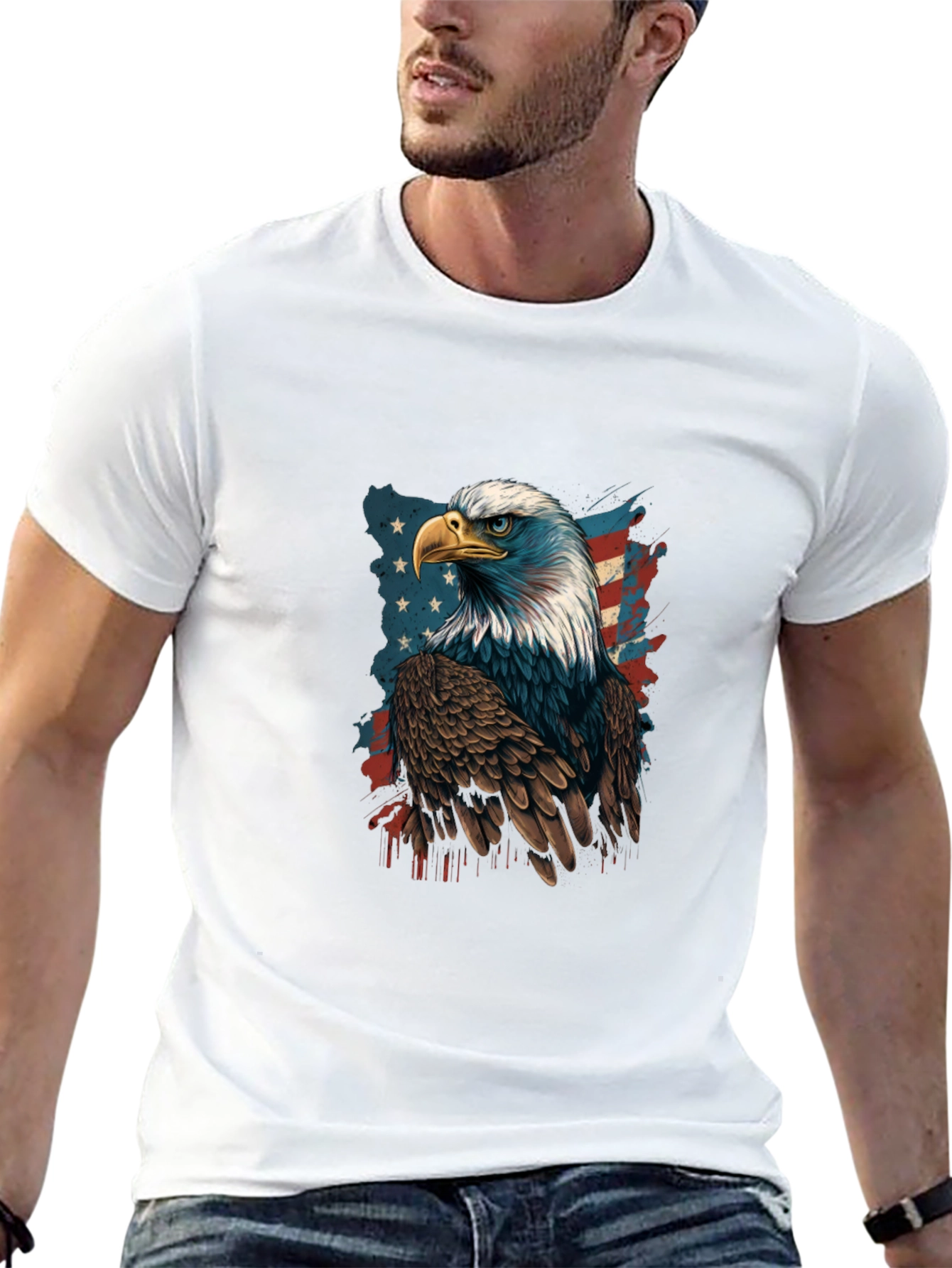 American Eagle Patriotic Graphic Tee
