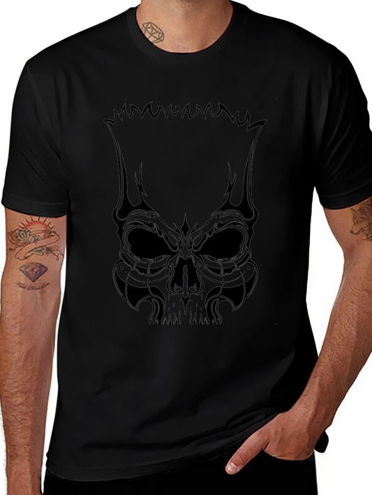 Skull Graphic Black Tee for Men