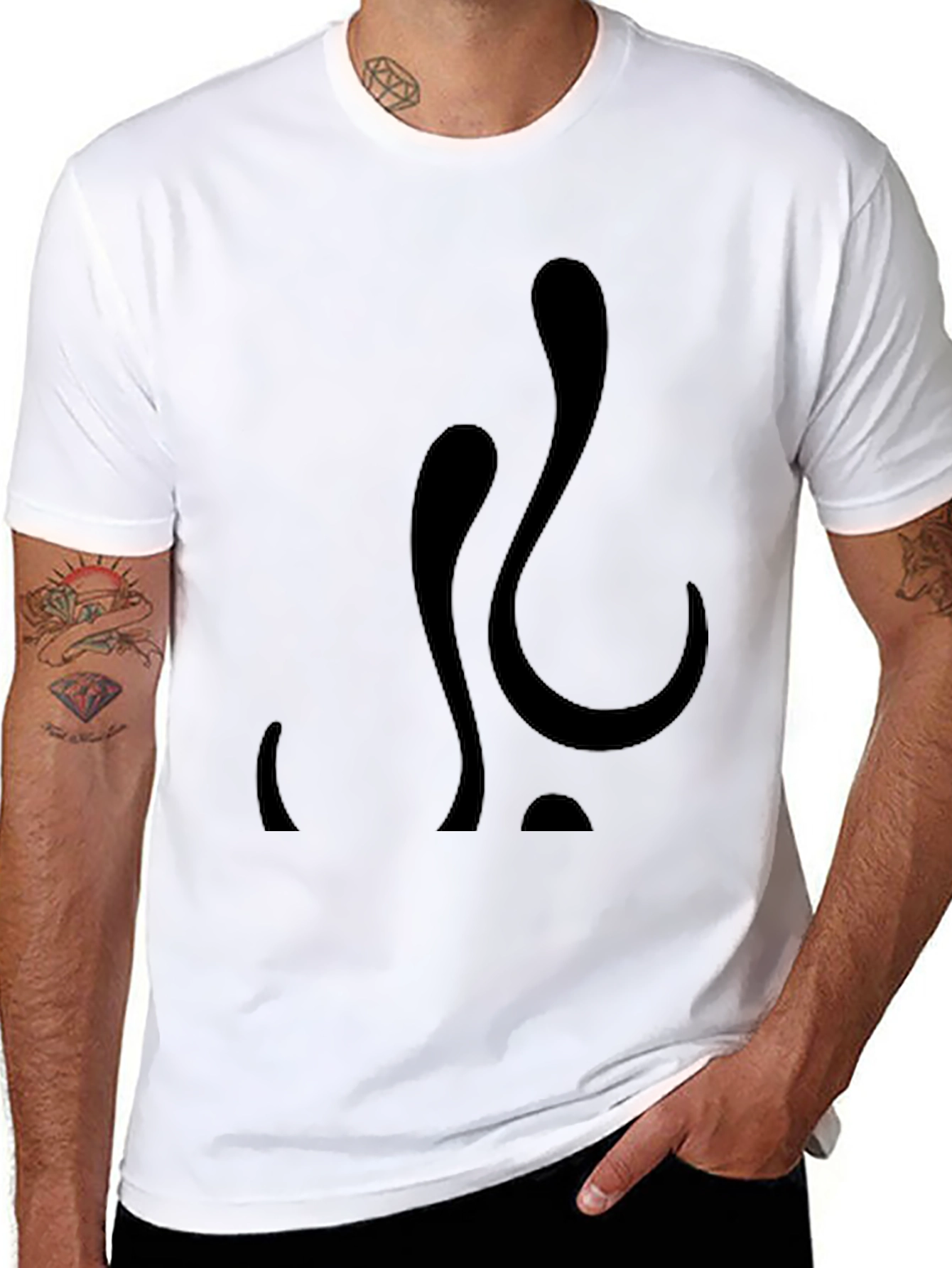 Abstract Black Graphic Tee - Modern Casual Style