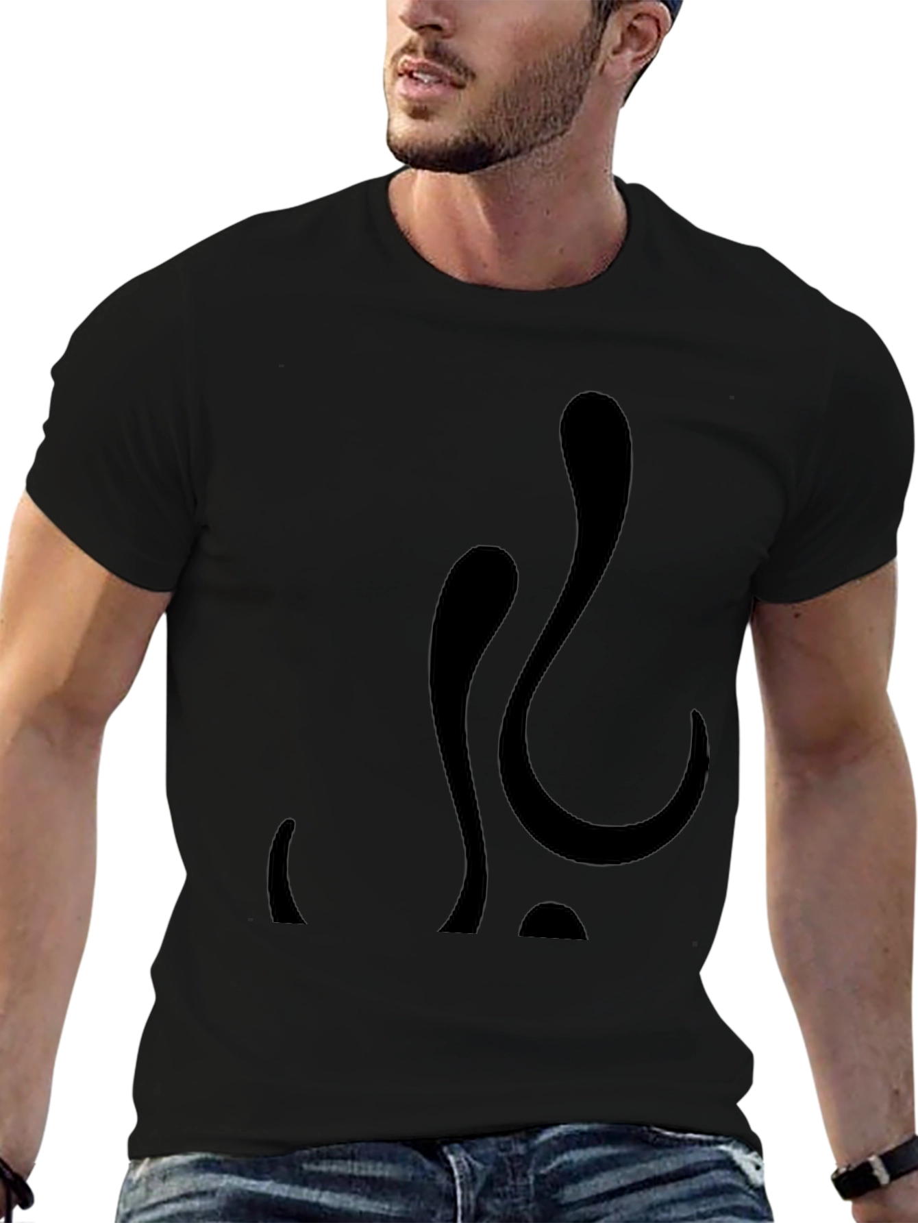 Abstract Black Graphic Tee - Modern Casual Style