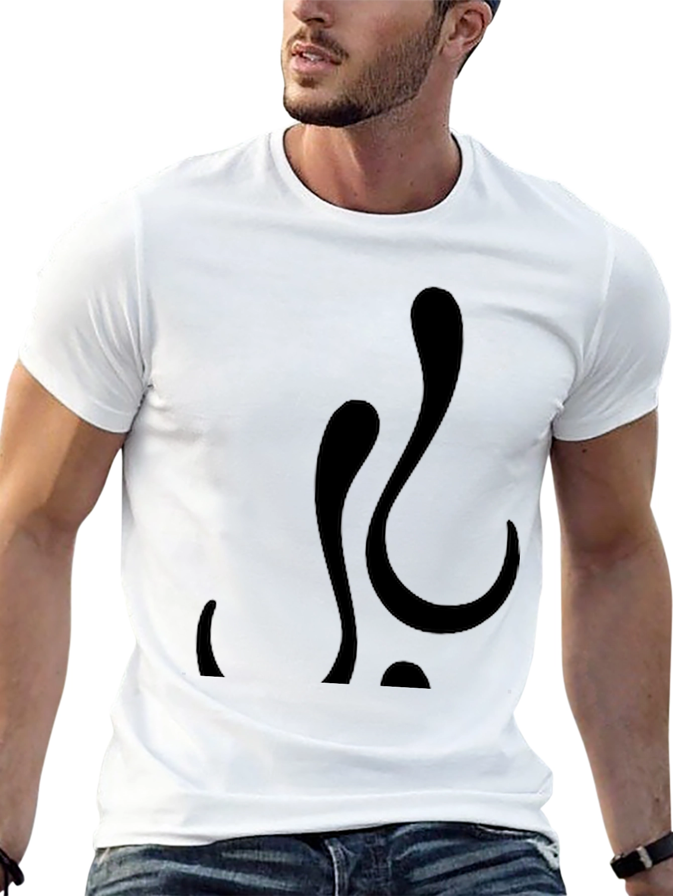 Abstract Black Graphic Tee - Modern Casual Style