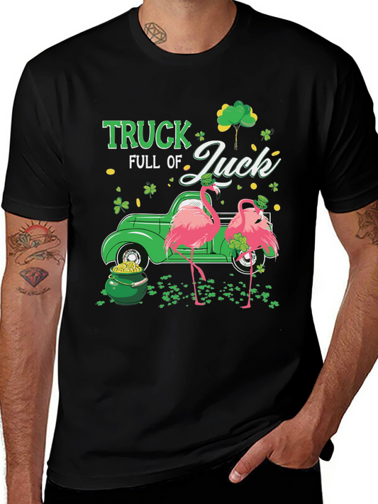 St. Patricks Day Flamingo Truck T-Shirt