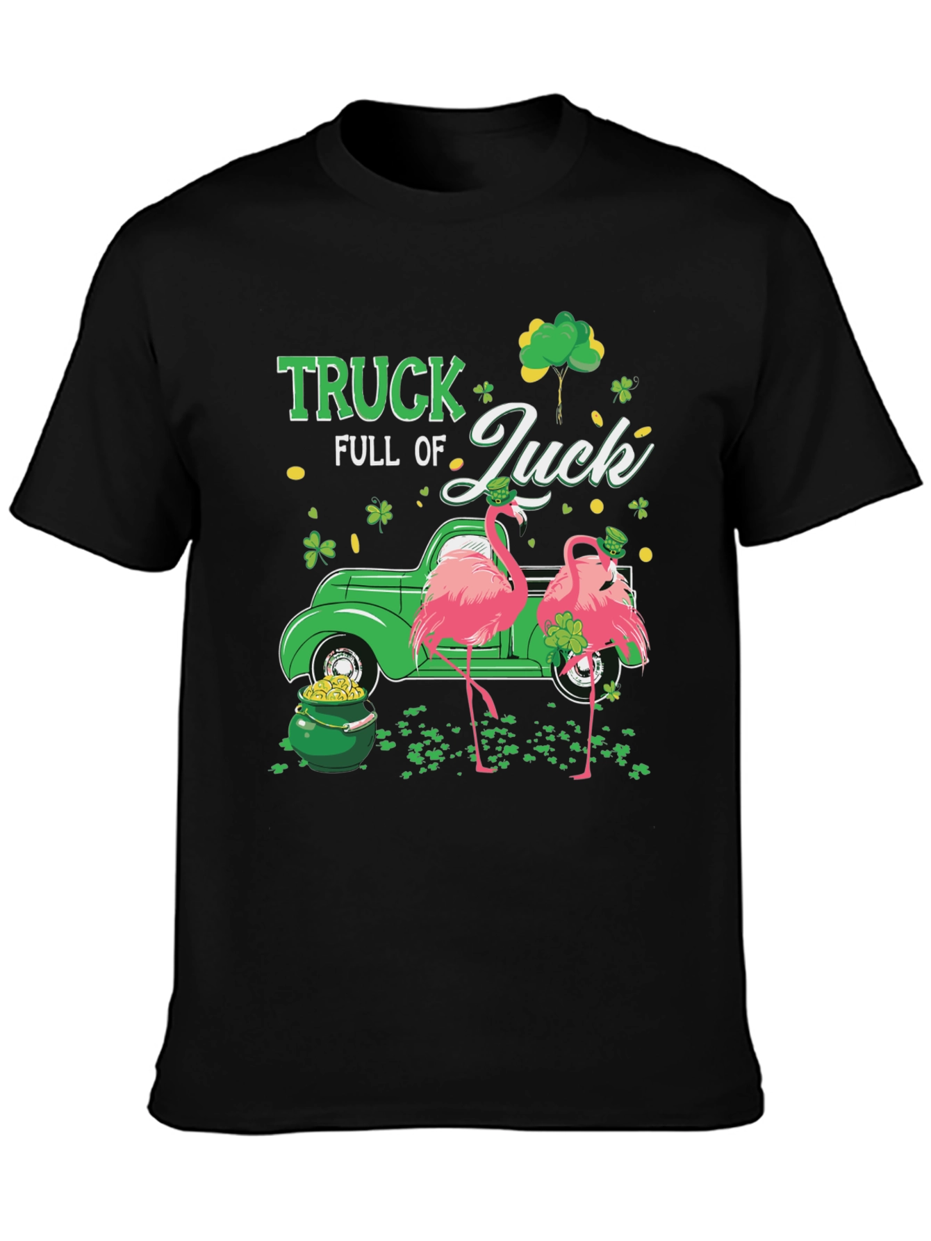St. Patricks Day Flamingo Truck T-Shirt
