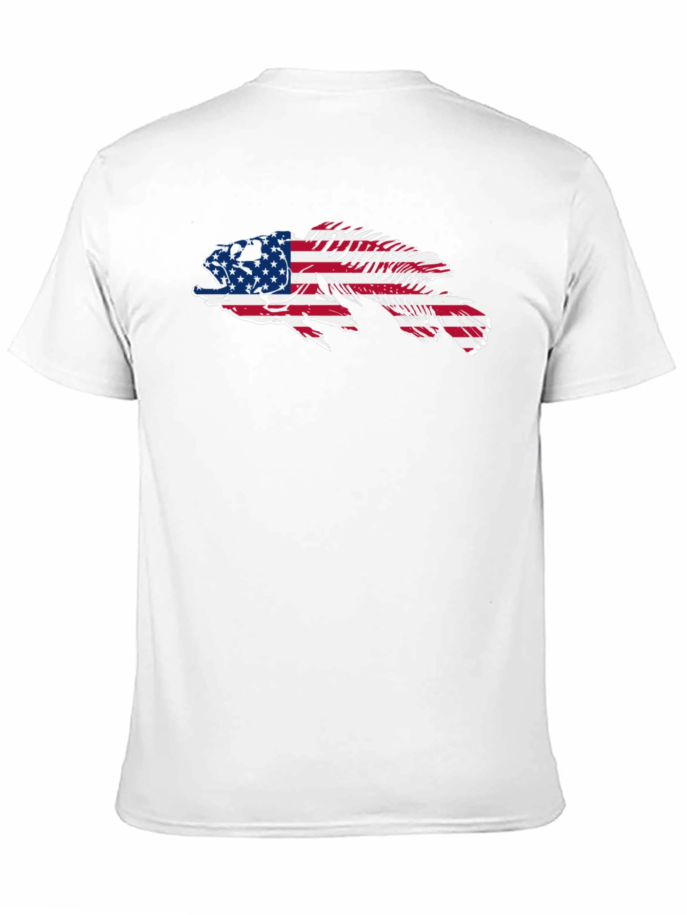 American Flag Fish Graphic Tee - Patriotic Angler Shirt