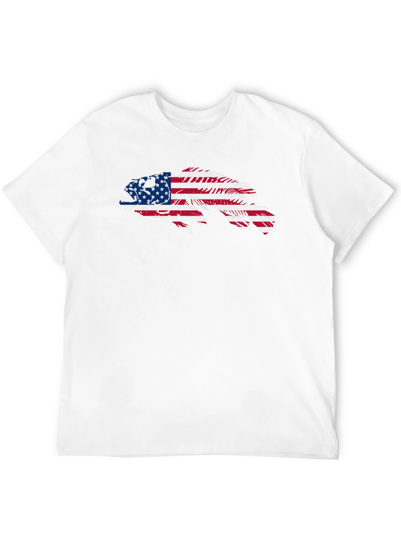 American Flag Fish Graphic Tee - Patriotic Angler Shirt