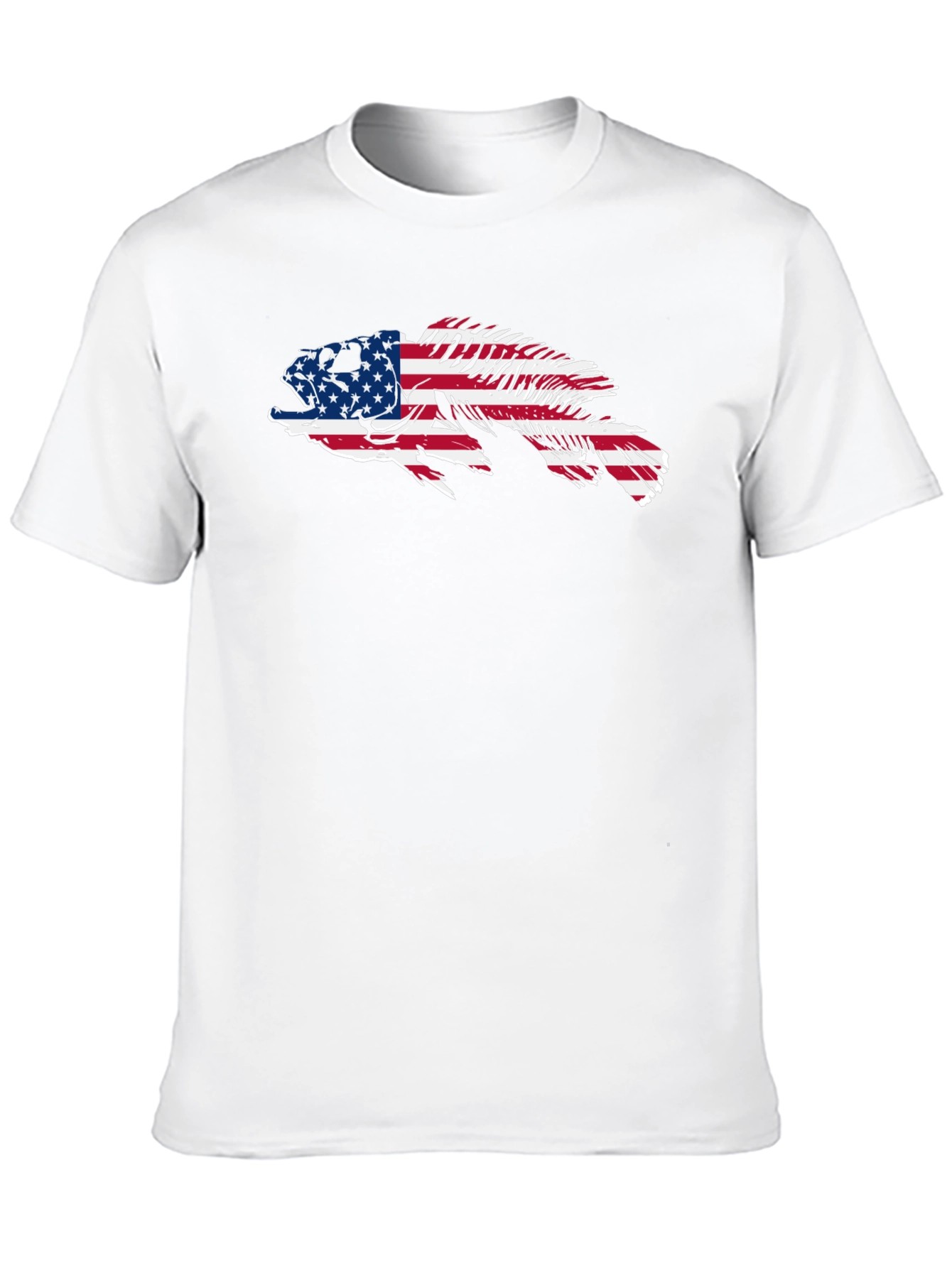 American Flag Fish Graphic Tee - Patriotic Angler Shirt
