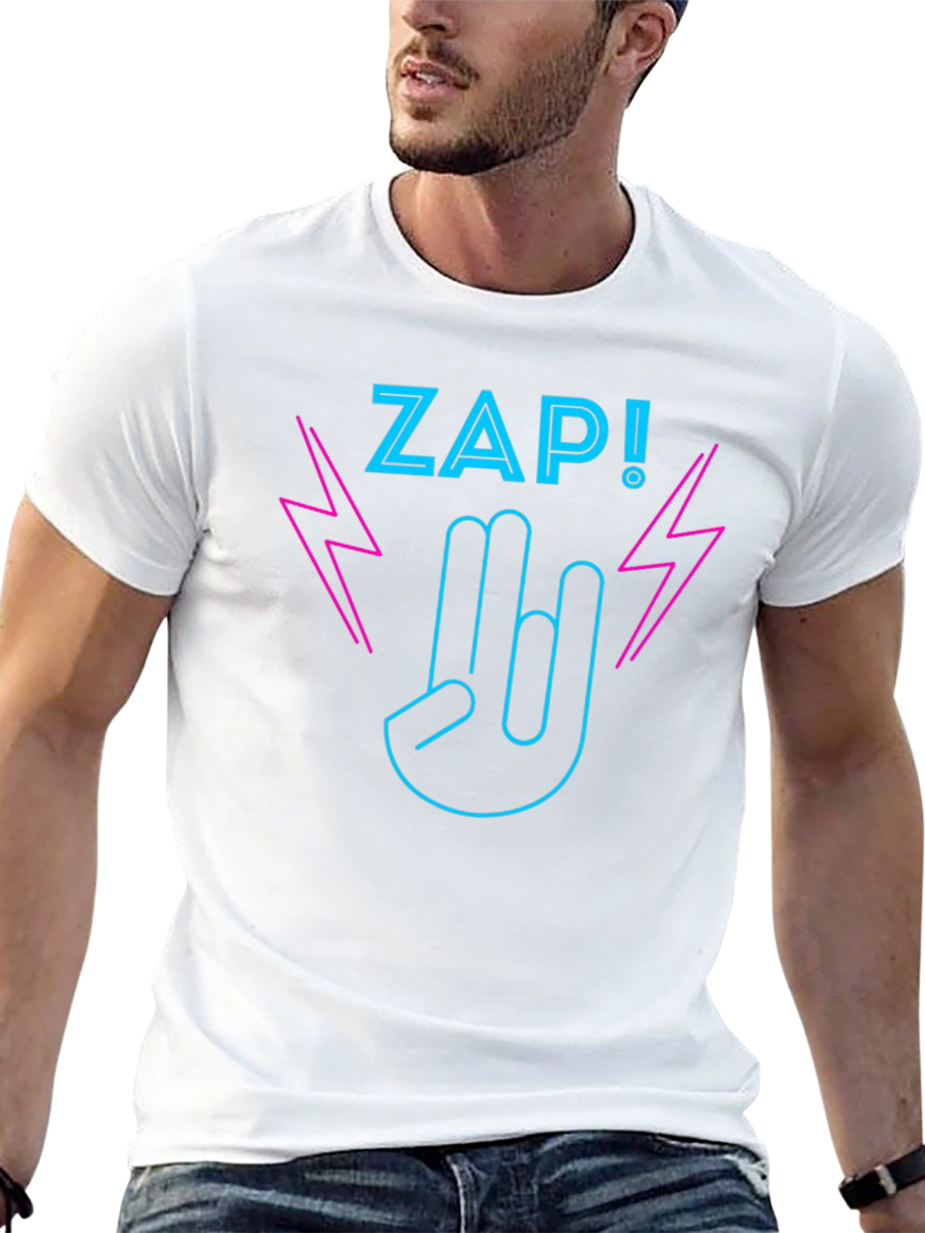 ZAP! Graphic T-Shirt - Rock On Neon Design
