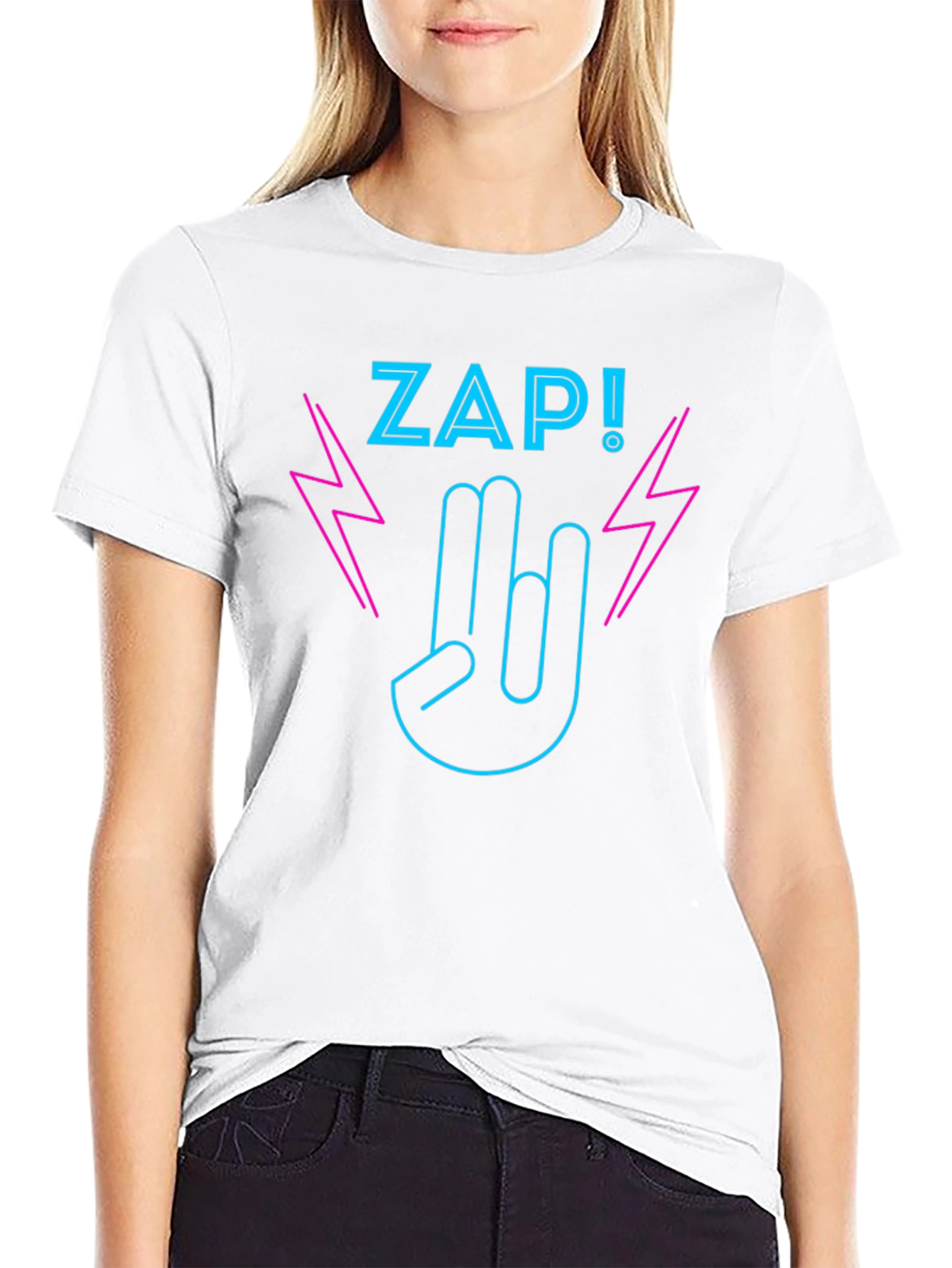 ZAP! Graphic T-Shirt - Rock On Neon Design
