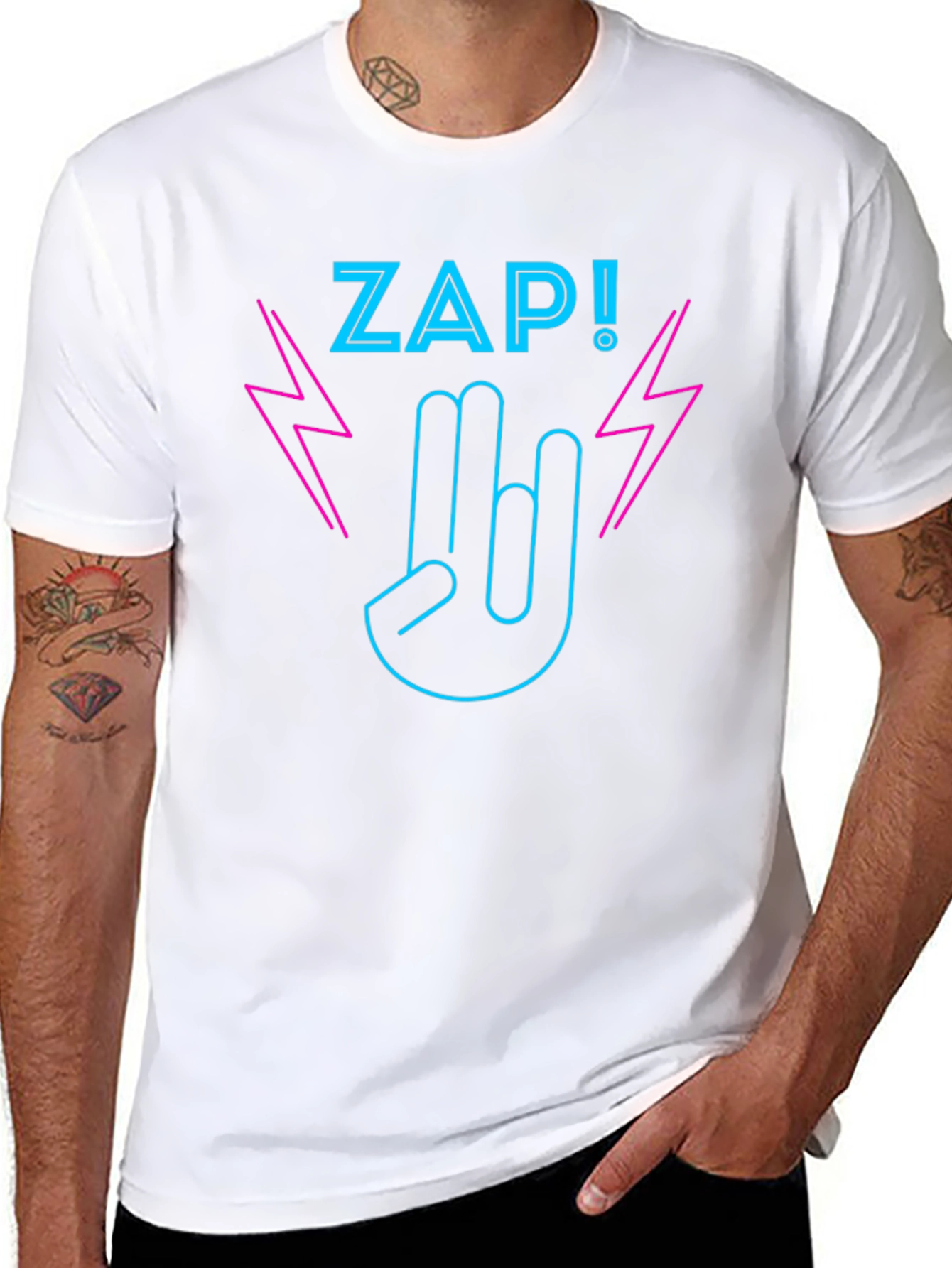 ZAP! Graphic T-Shirt - Rock On Neon Design