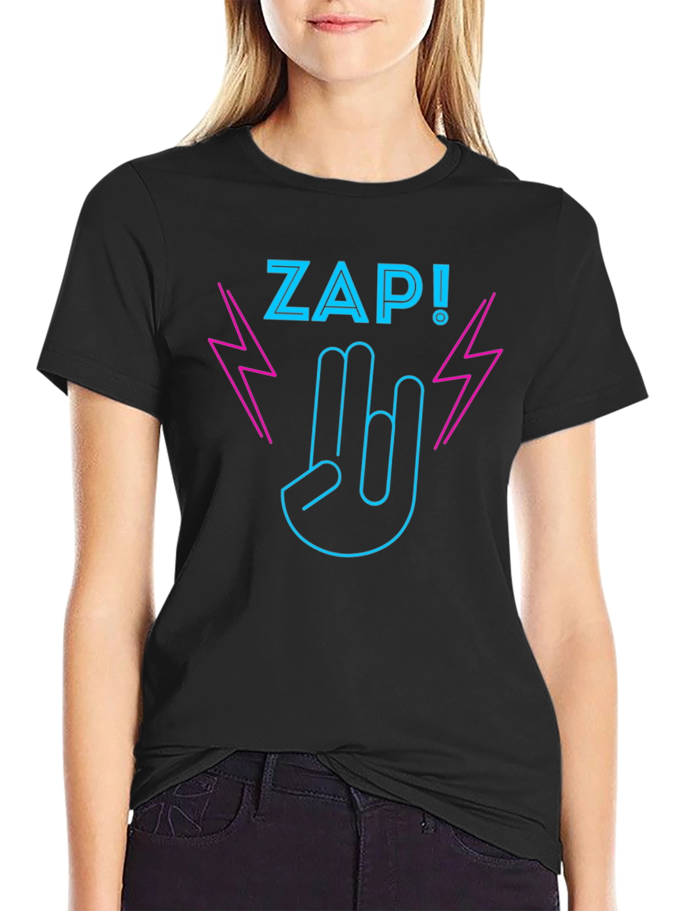 ZAP! Graphic T-Shirt - Rock On Neon Design