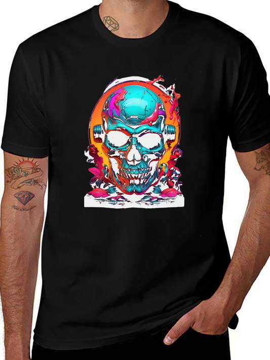 Skull Graphic Tee - Vivid Artistic Design