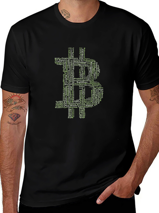 Bitcoin Word Art Graphic T-Shirt