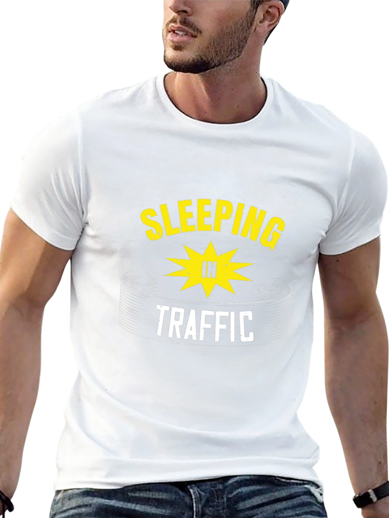 Sleeping In Traffic Graphic Tee - Black Cotton T-Shirt