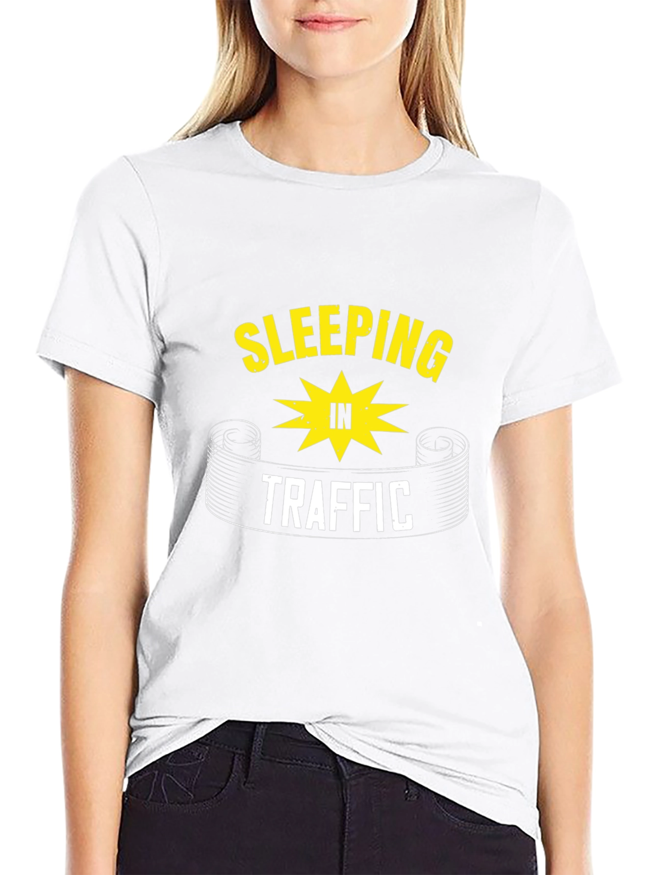 Sleeping In Traffic Graphic Tee - Black Cotton T-Shirt