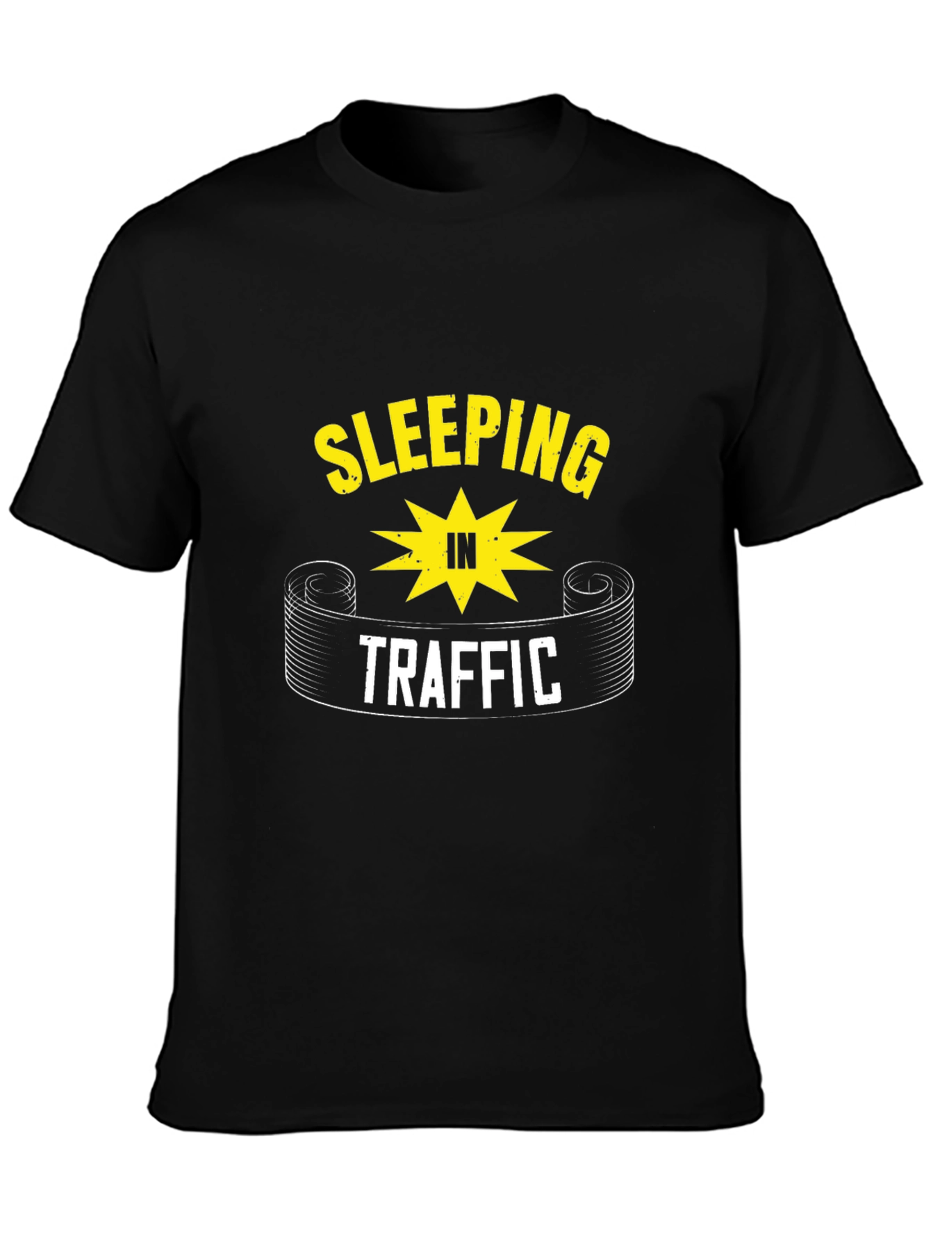 Sleeping In Traffic Graphic Tee - Black Cotton T-Shirt