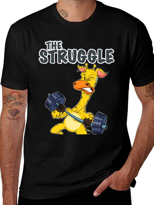 The Struggle Giraffe Weightlifting T-Shirt