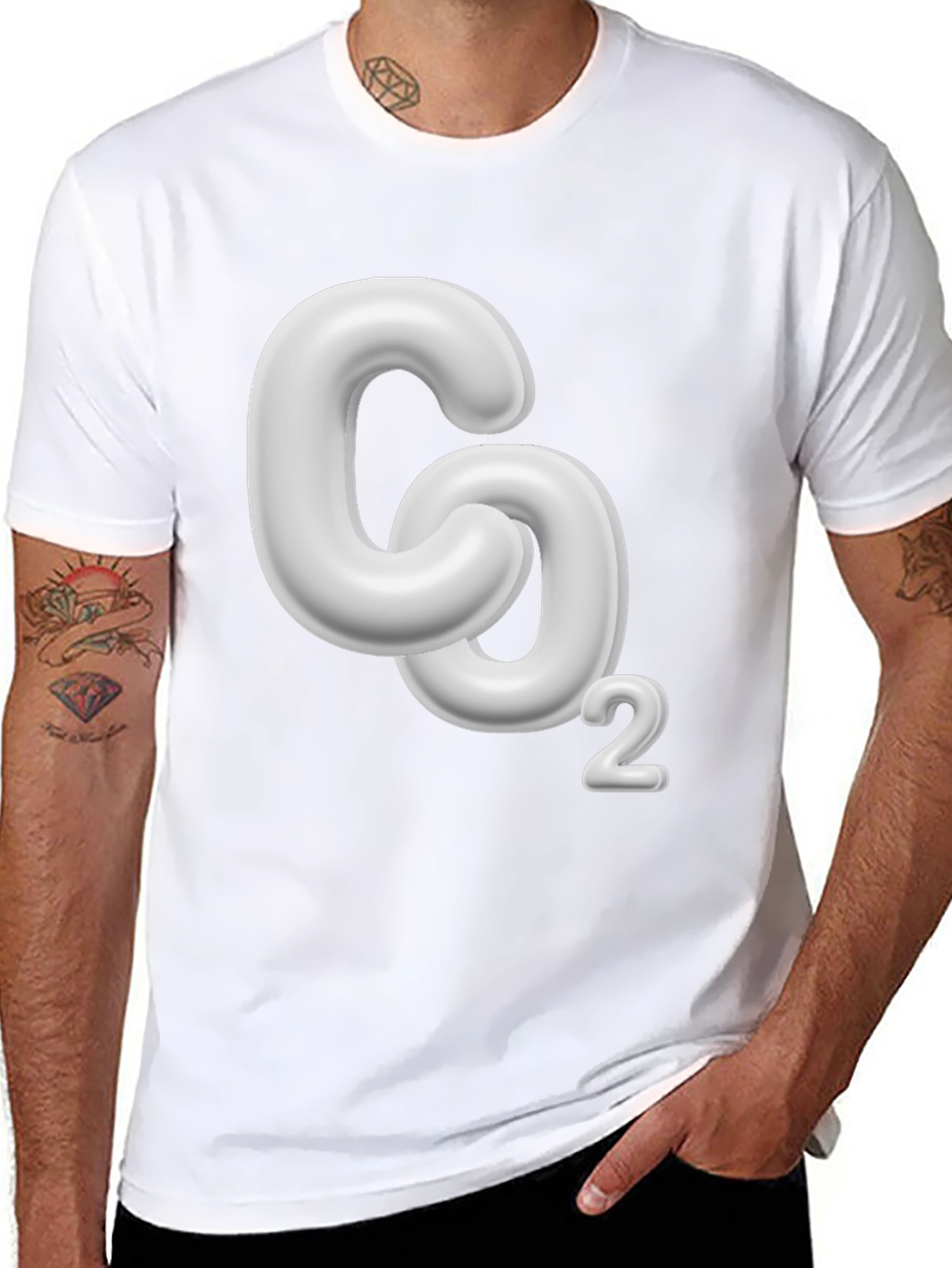 CO2 Molecule Graphic Black T-Shirt