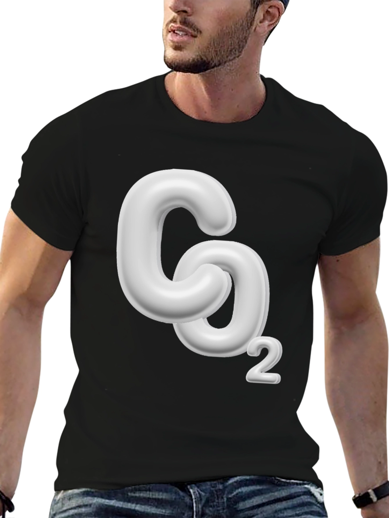 CO2 Molecule Graphic Black T-Shirt