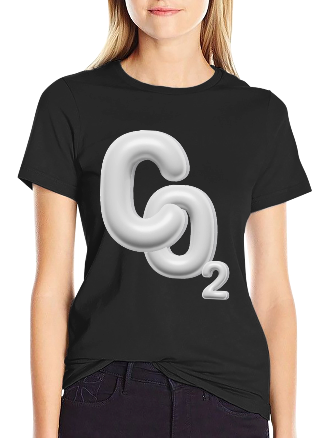 CO2 Molecule Graphic Black T-Shirt