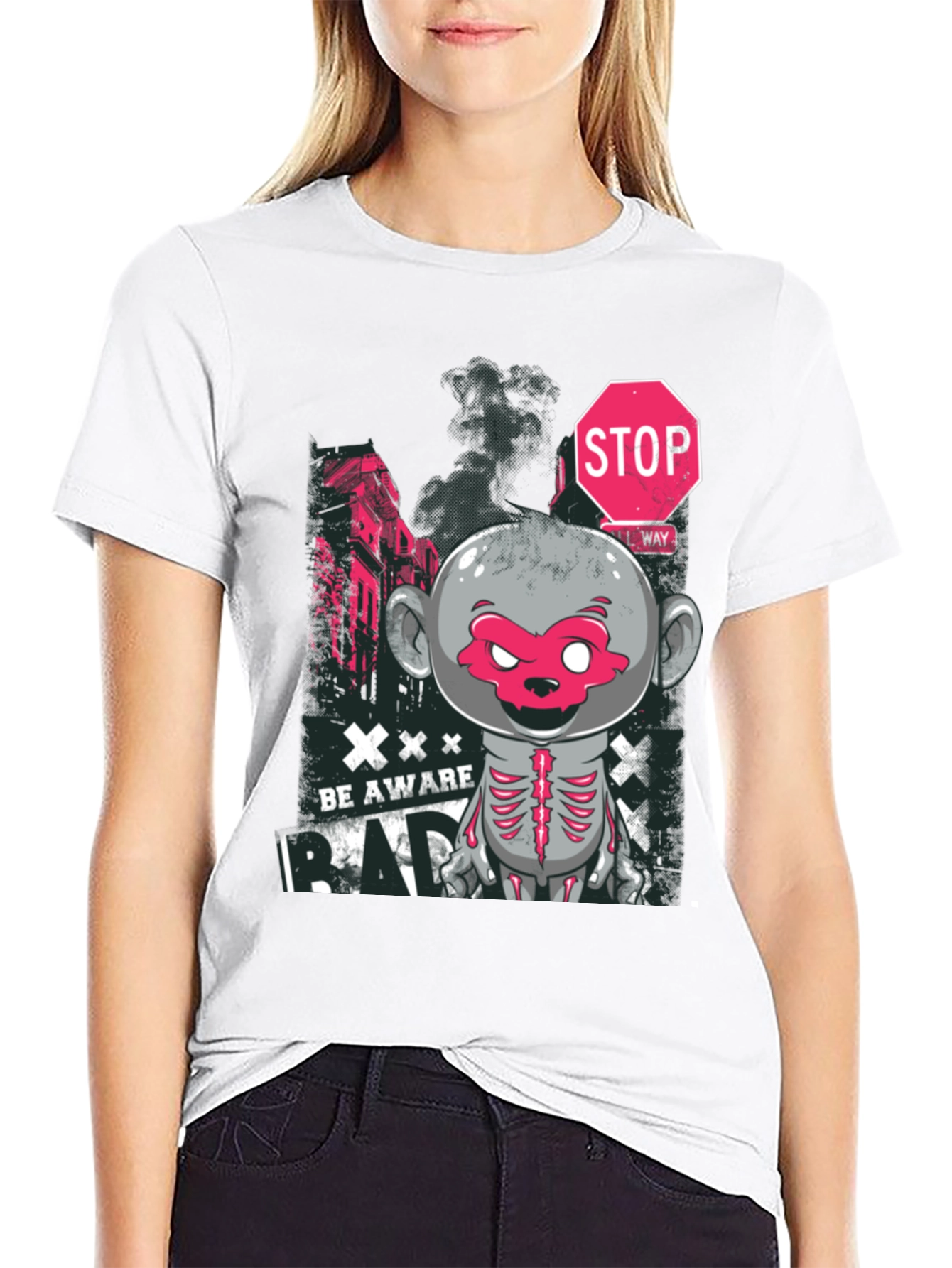Be Aware Bad Monkey Graphic T-Shirt