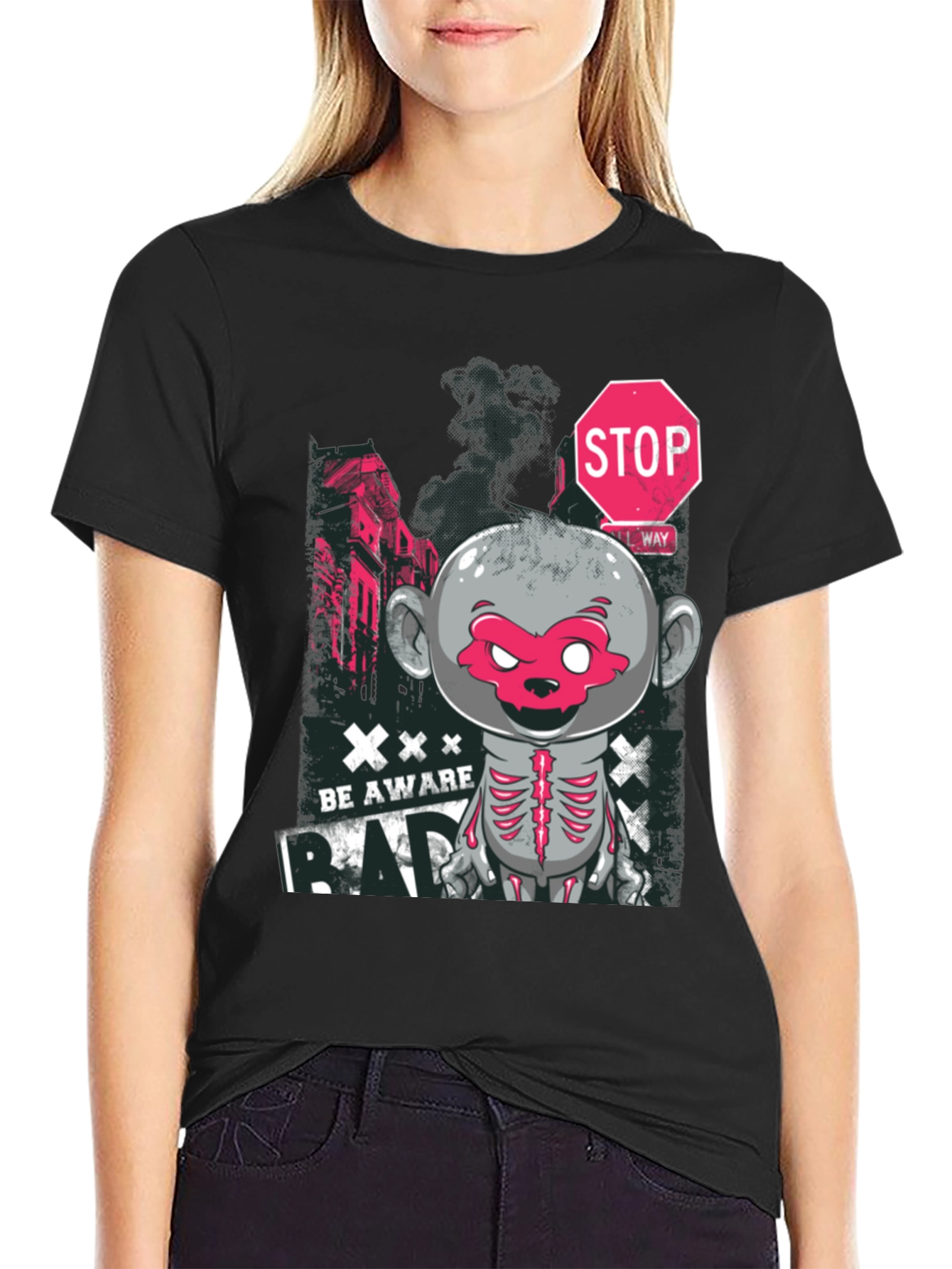 Be Aware Bad Monkey Graphic T-Shirt