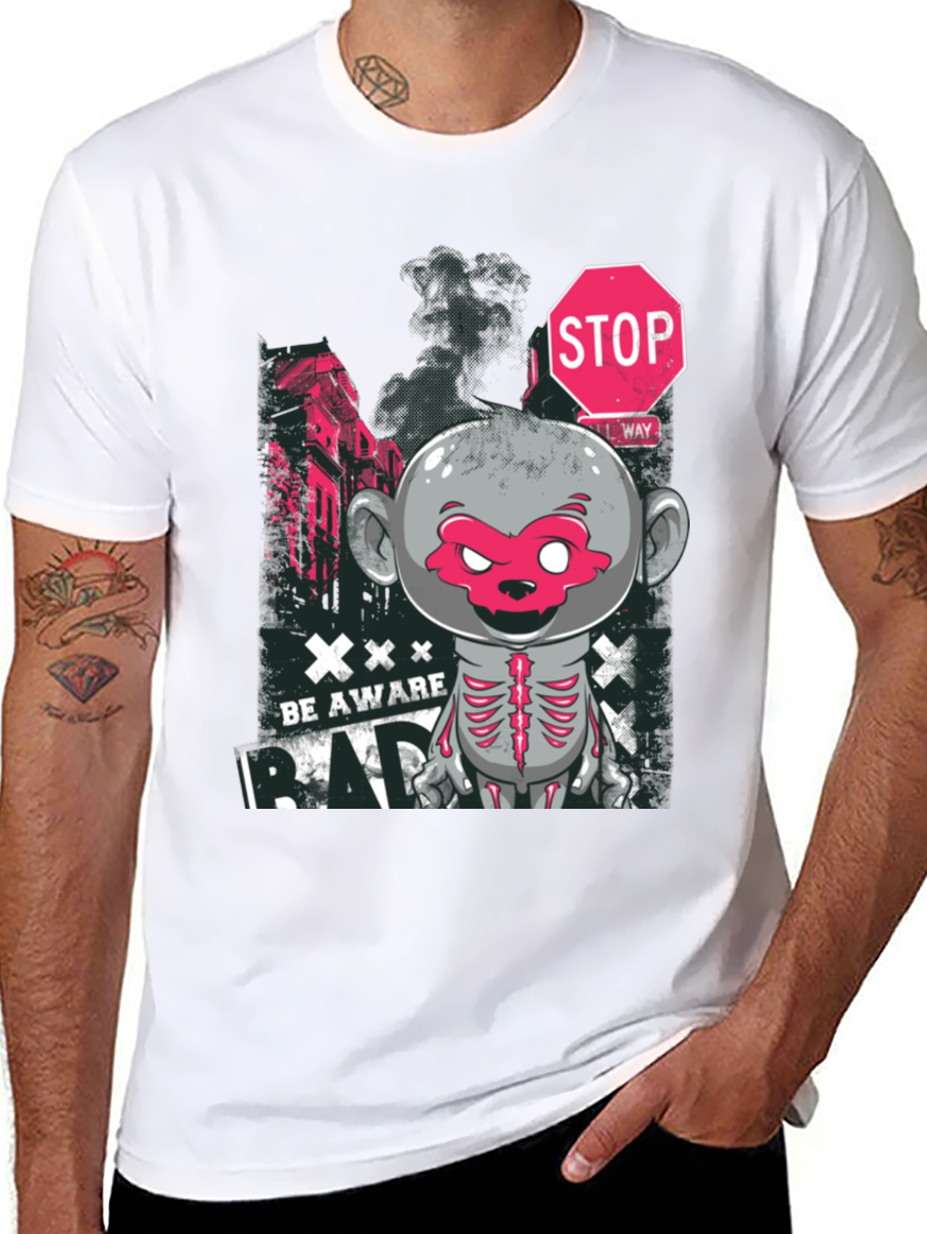 Be Aware Bad Monkey Graphic T-Shirt