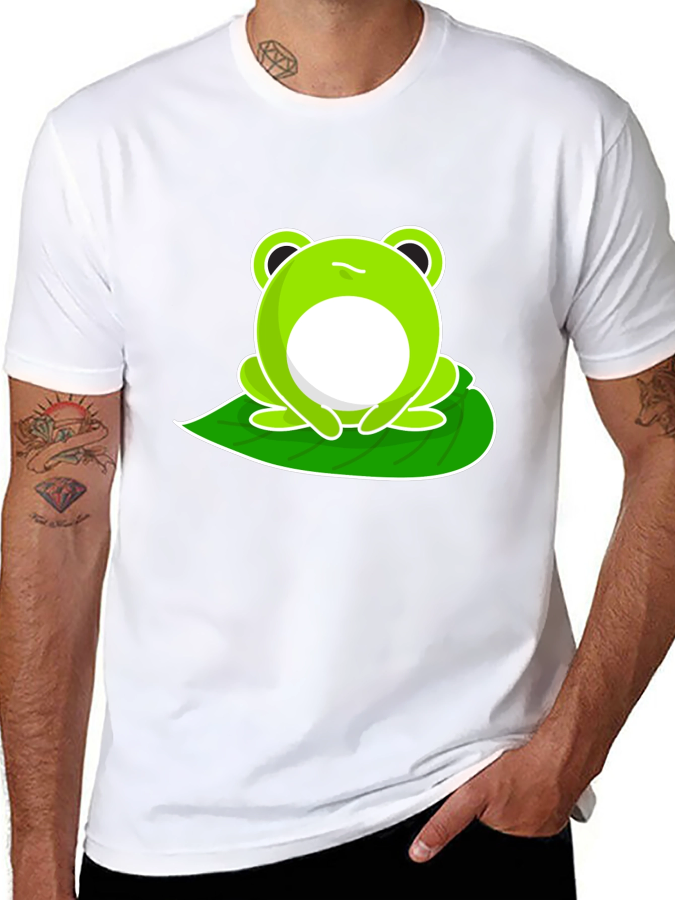 Funny Frog Graphic Tee - Black Cotton T-Shirt