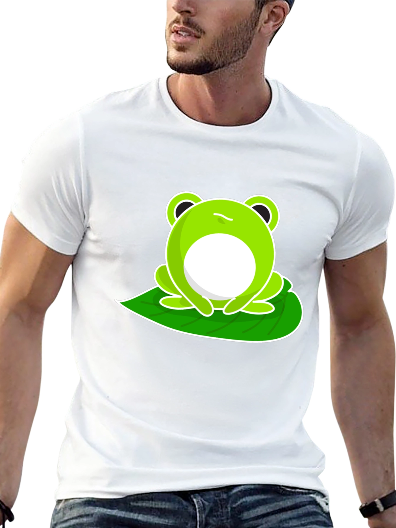 Funny Frog Graphic Tee - Black Cotton T-Shirt