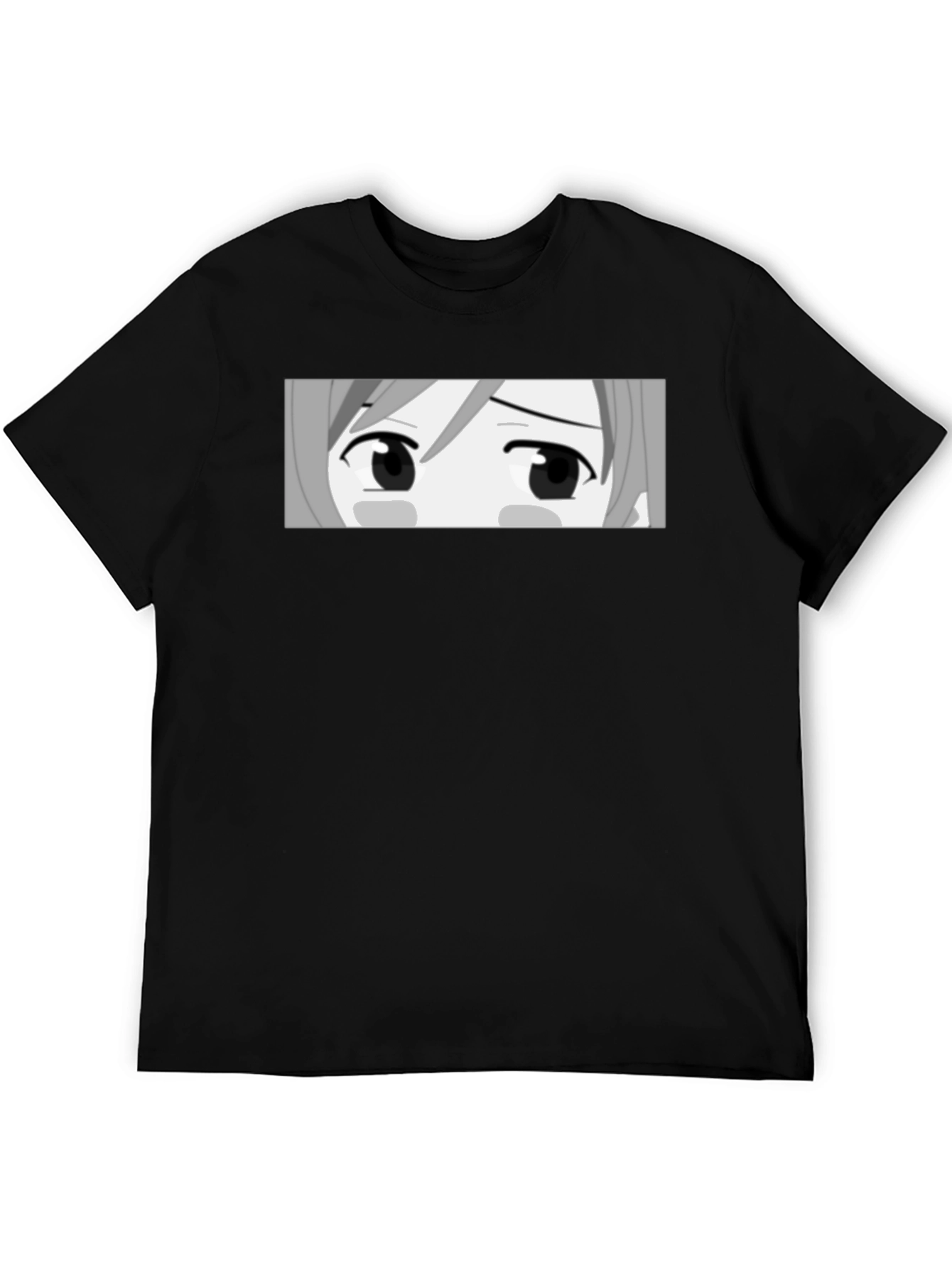 Anime Eyes Graphic Black T-Shirt