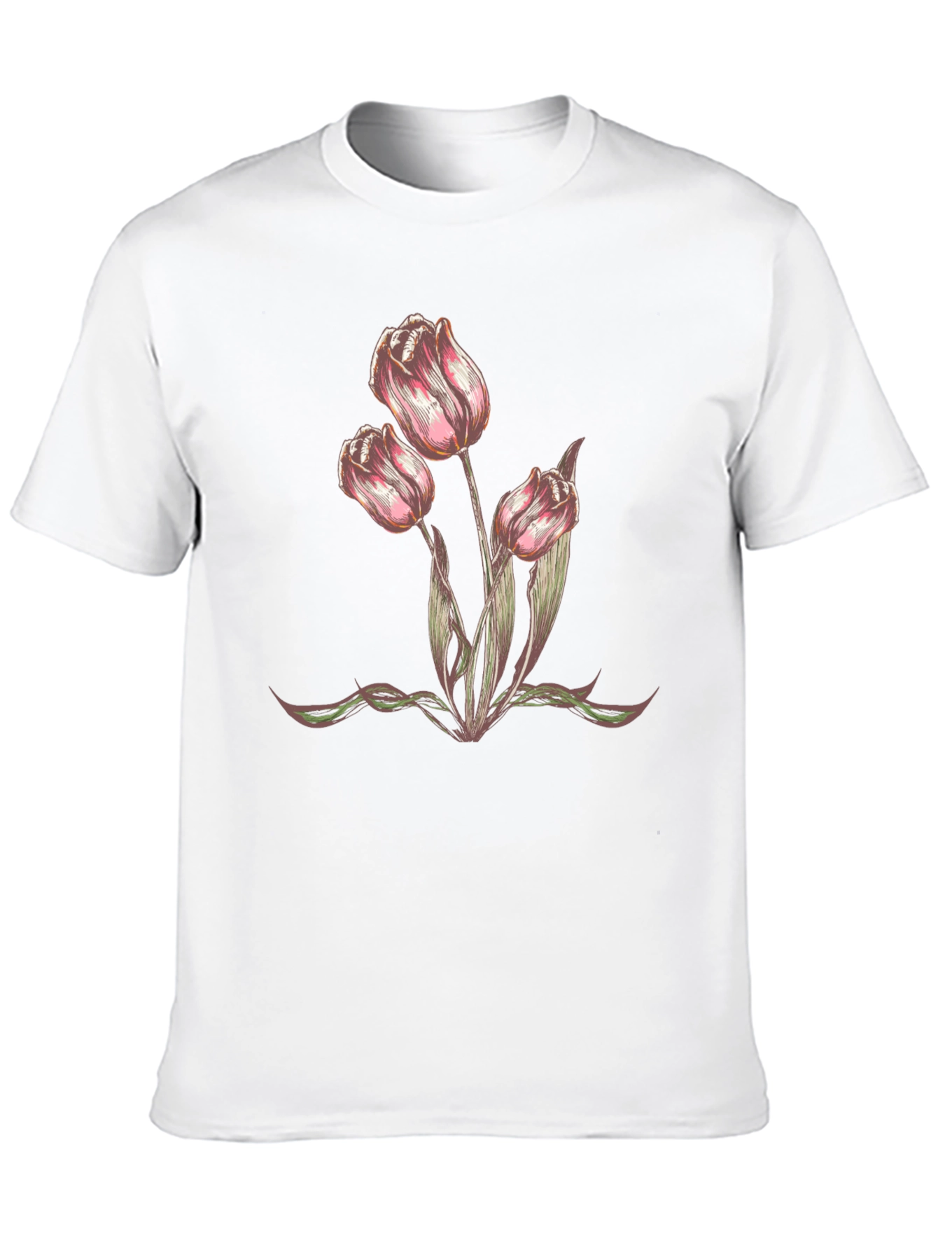 Floral Tulip Graphic T-Shirt - Trendy Casual Wear