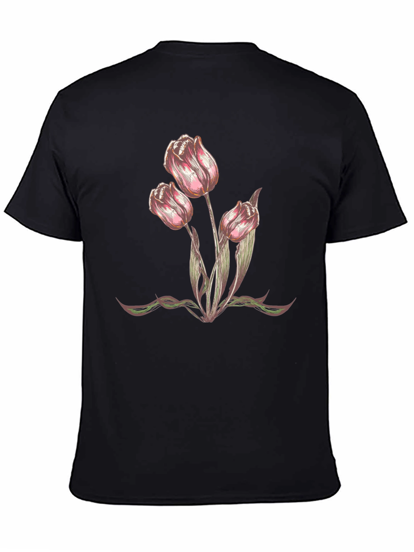 Floral Tulip Graphic T-Shirt - Trendy Casual Wear