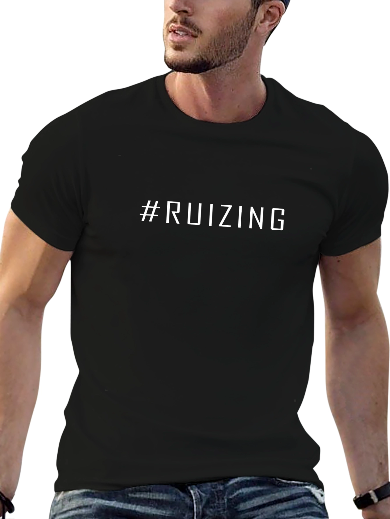 #Ruizing Black Graphic Tee - Modern Trendy Style
